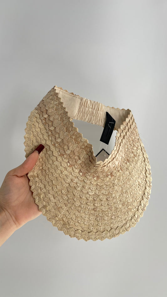 Free People Tan Straw Visor Hat