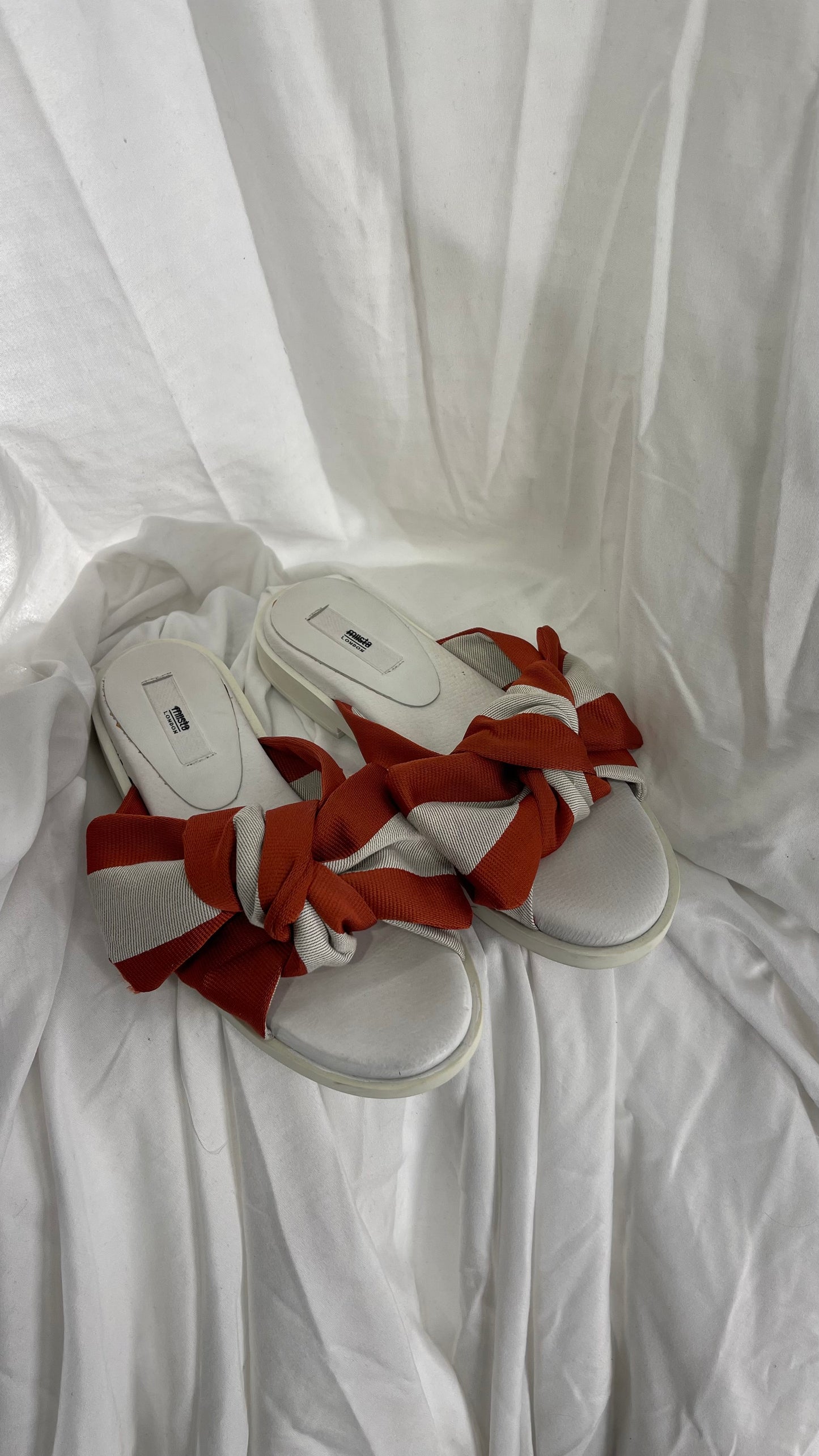 mIIsta made in Spain Slides with Burnt Orange And Beige Strap (36)