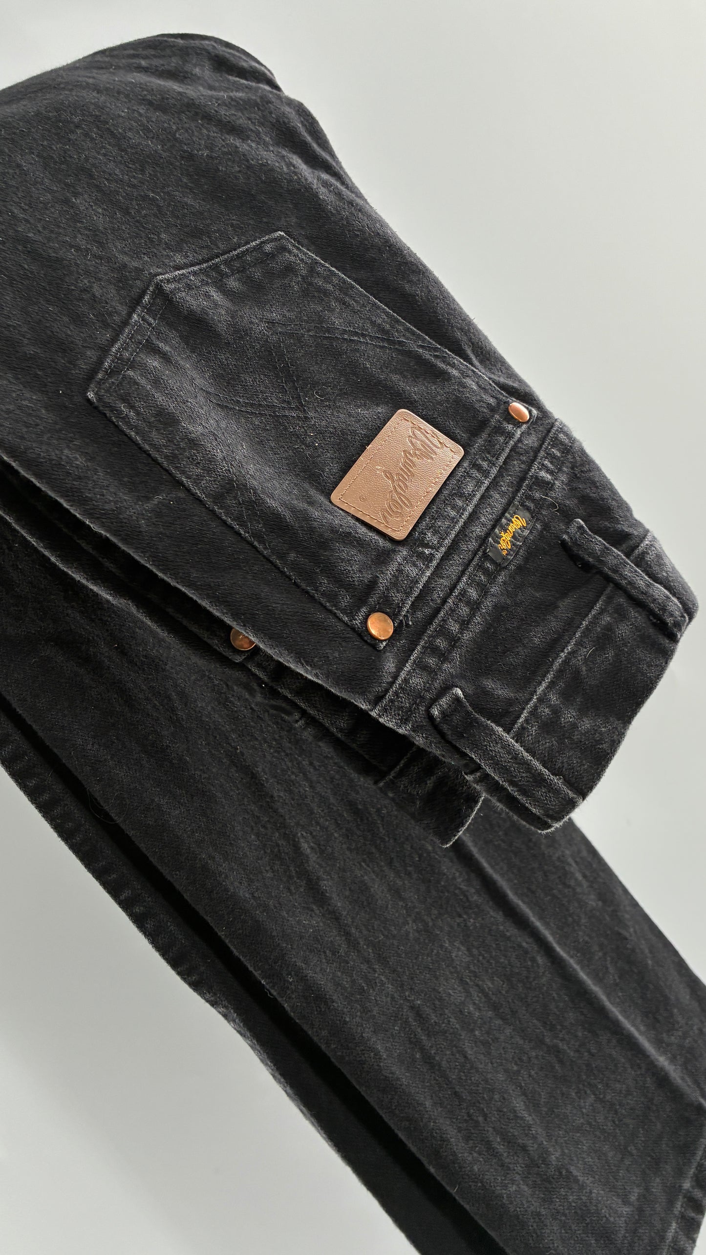 Vintage Wrangler Dark Grey Acid Washed Jeans (31x32)