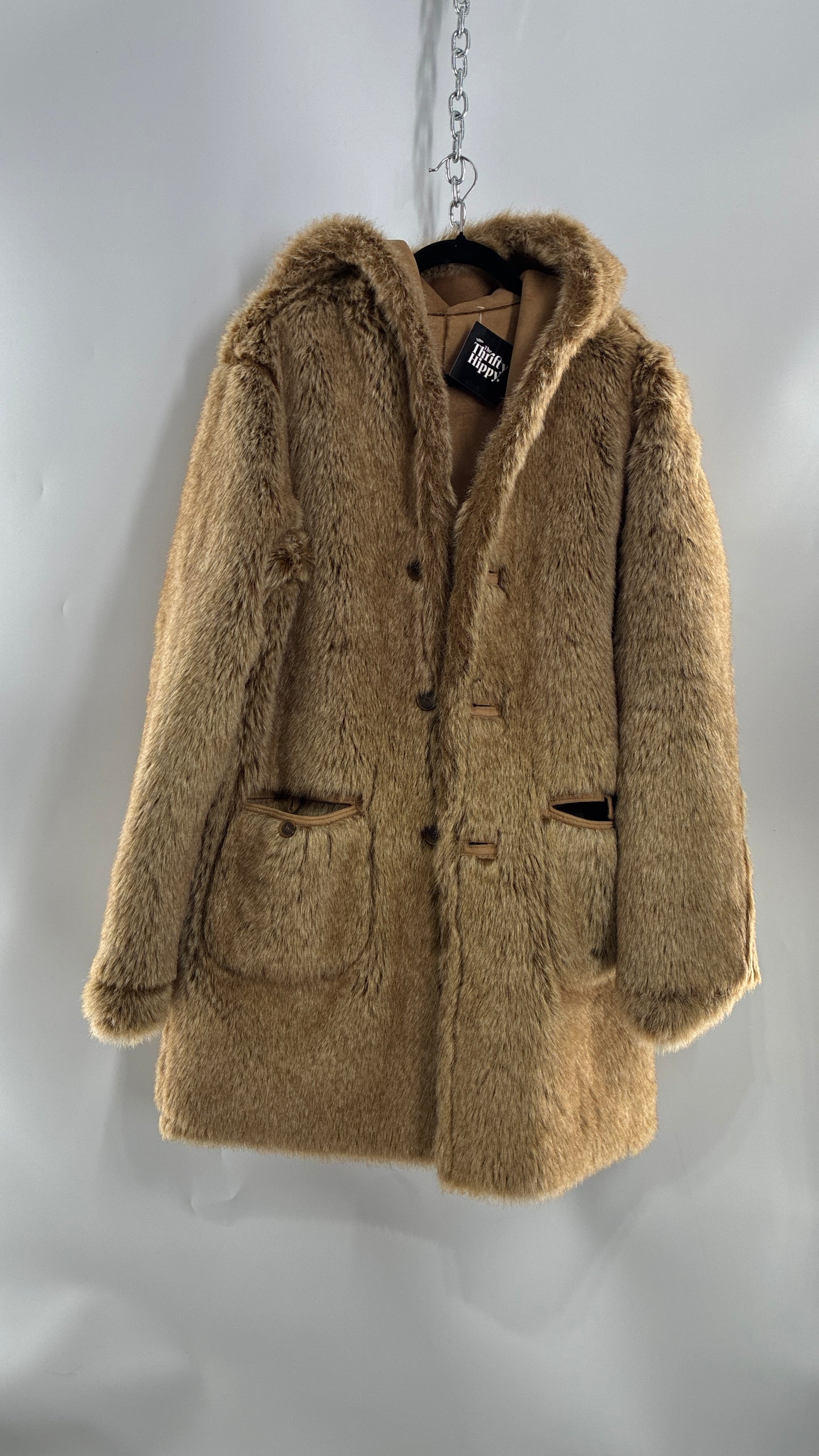 Vintage JONES NEW YORK Reversible Fur and Vegan Suede Coat (Small)