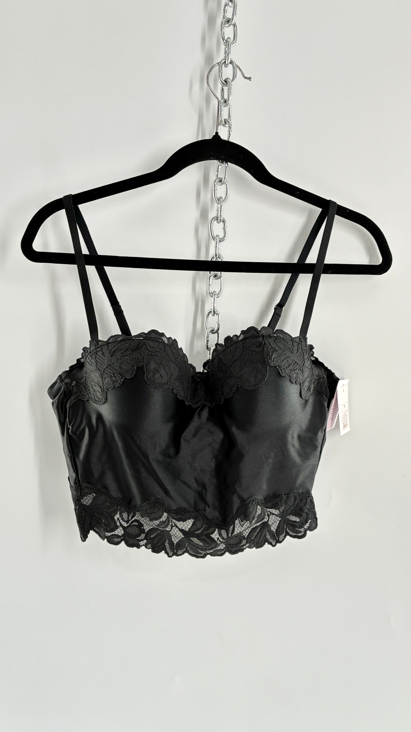 Vintage AUDEN Black Camisole with Built in Lace Cups (Medium)