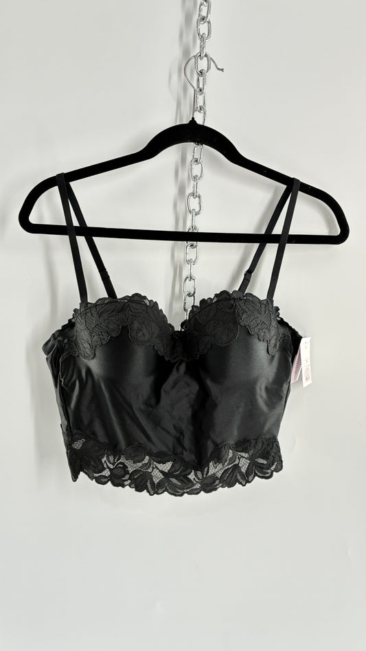 Vintage AUDEN Black Camisole with Built in Lace Cups (Medium)