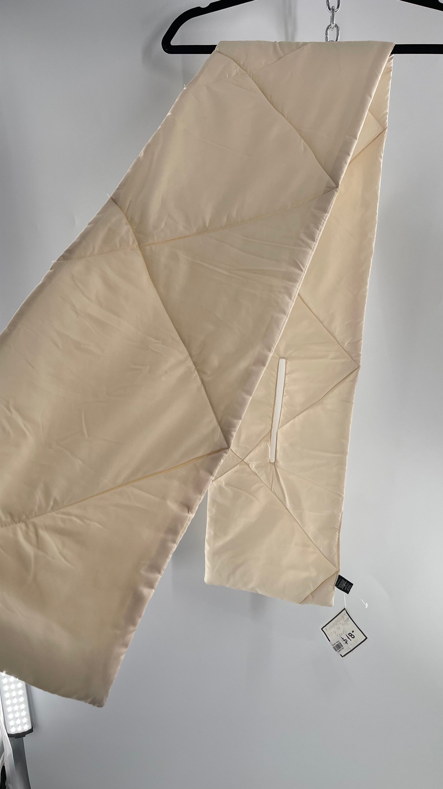 Brigitte Beige Puffer Quilted Scarf