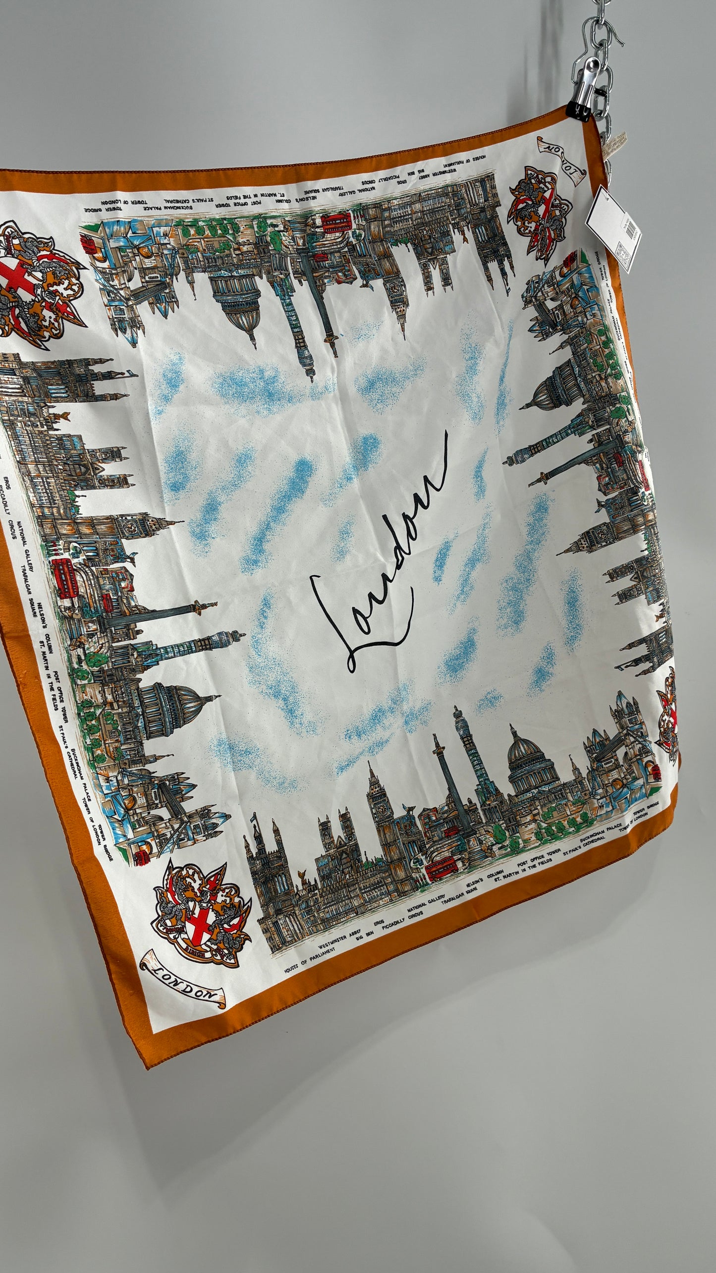 Vintage LONDON Skyline Scarf Made in Italy