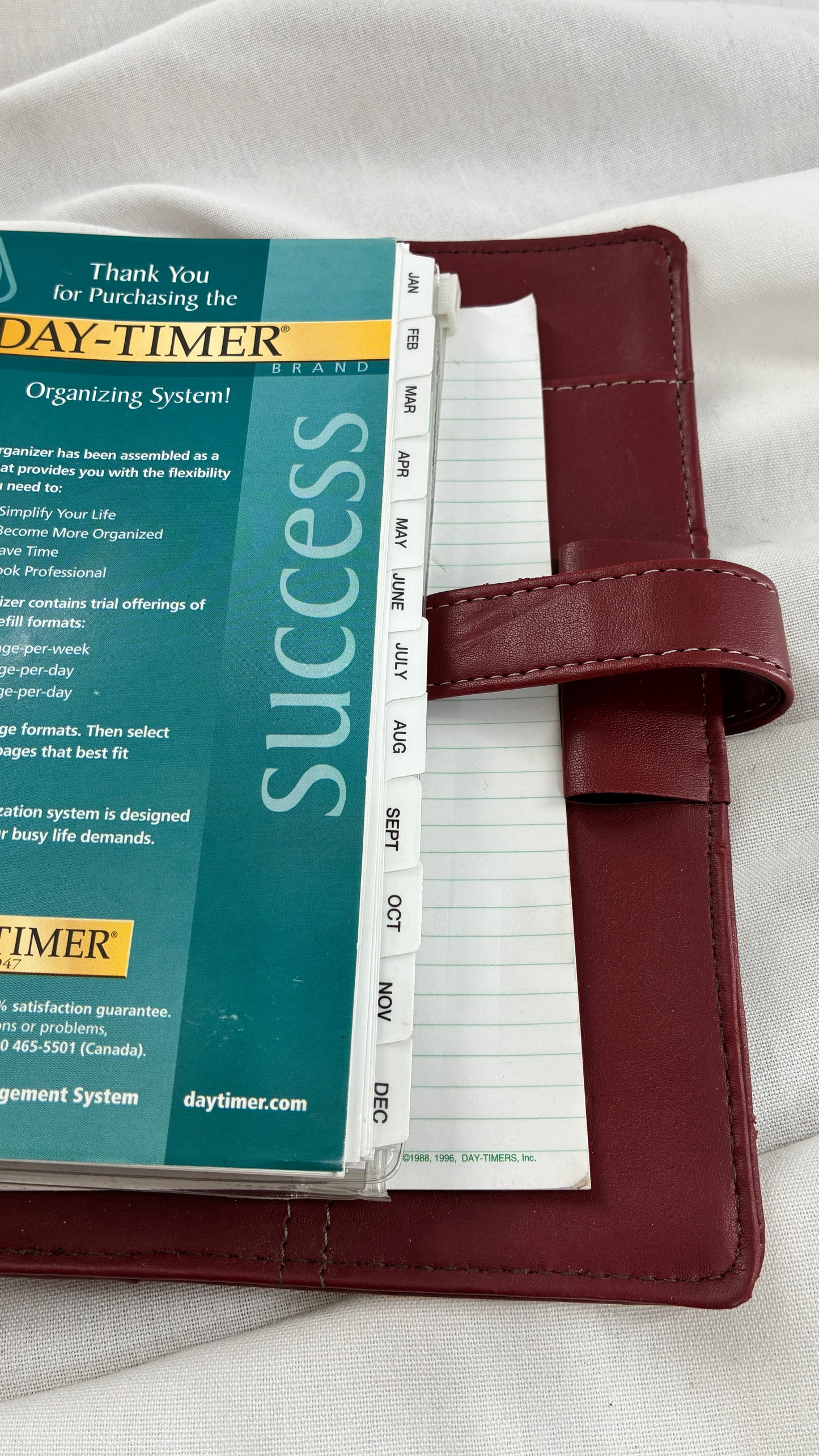 Vintage Red Leather Daily Planner/Organizer