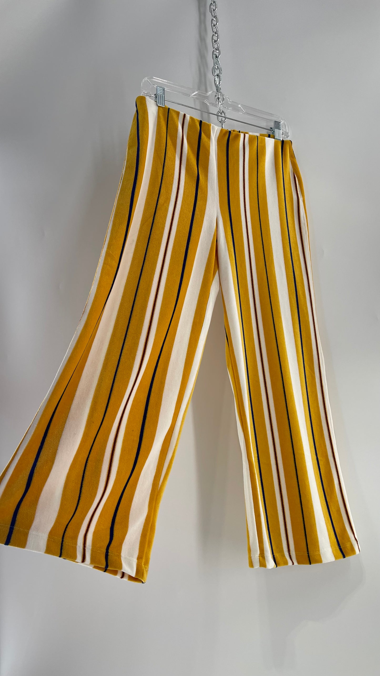 Urban Outfitters CroppedTerry Cloth Towel Yellow Striped Sweats (Medium)