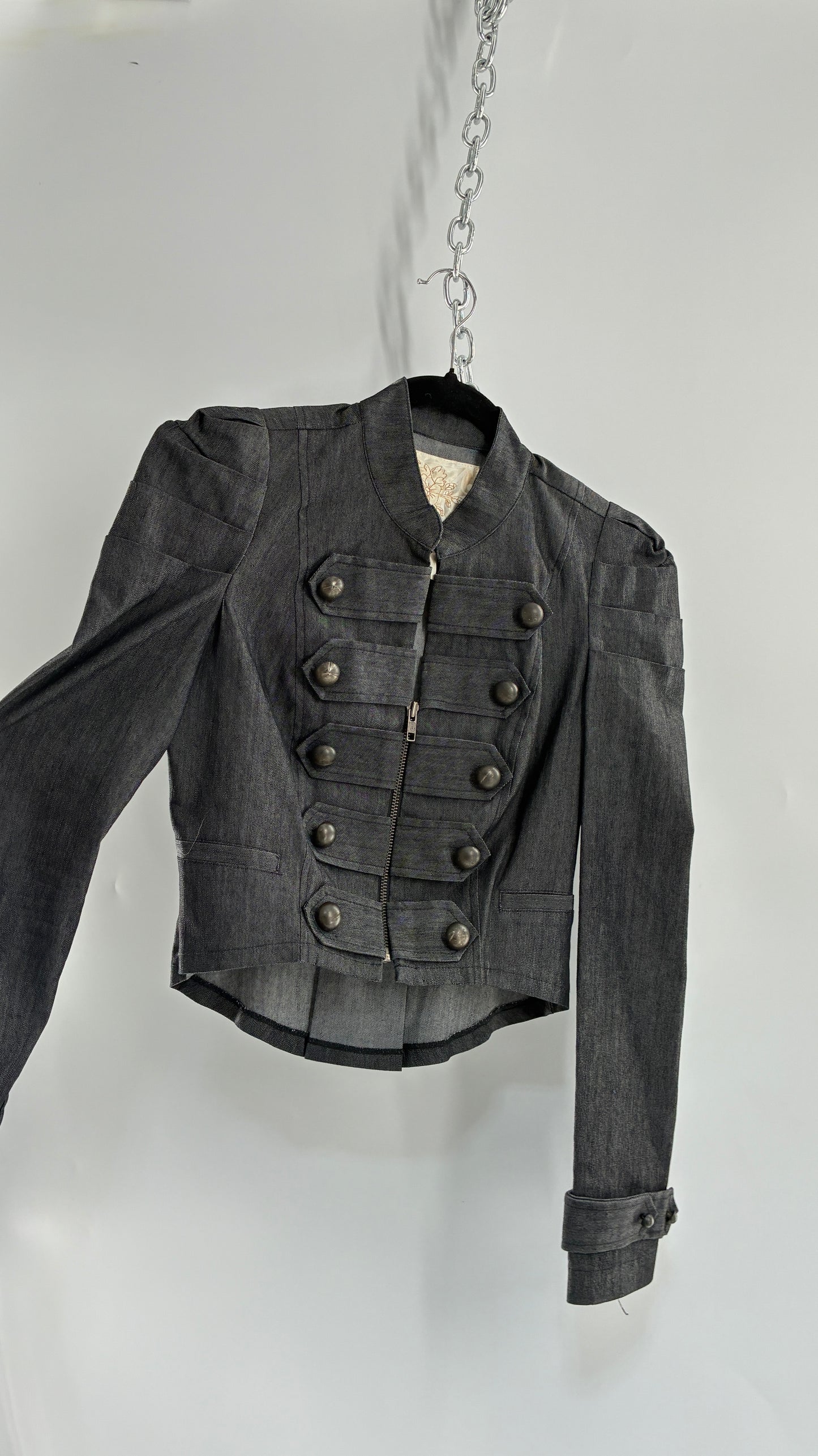 Vintage ARDEN B. Cropped Denim Drummer Jacket (XS)