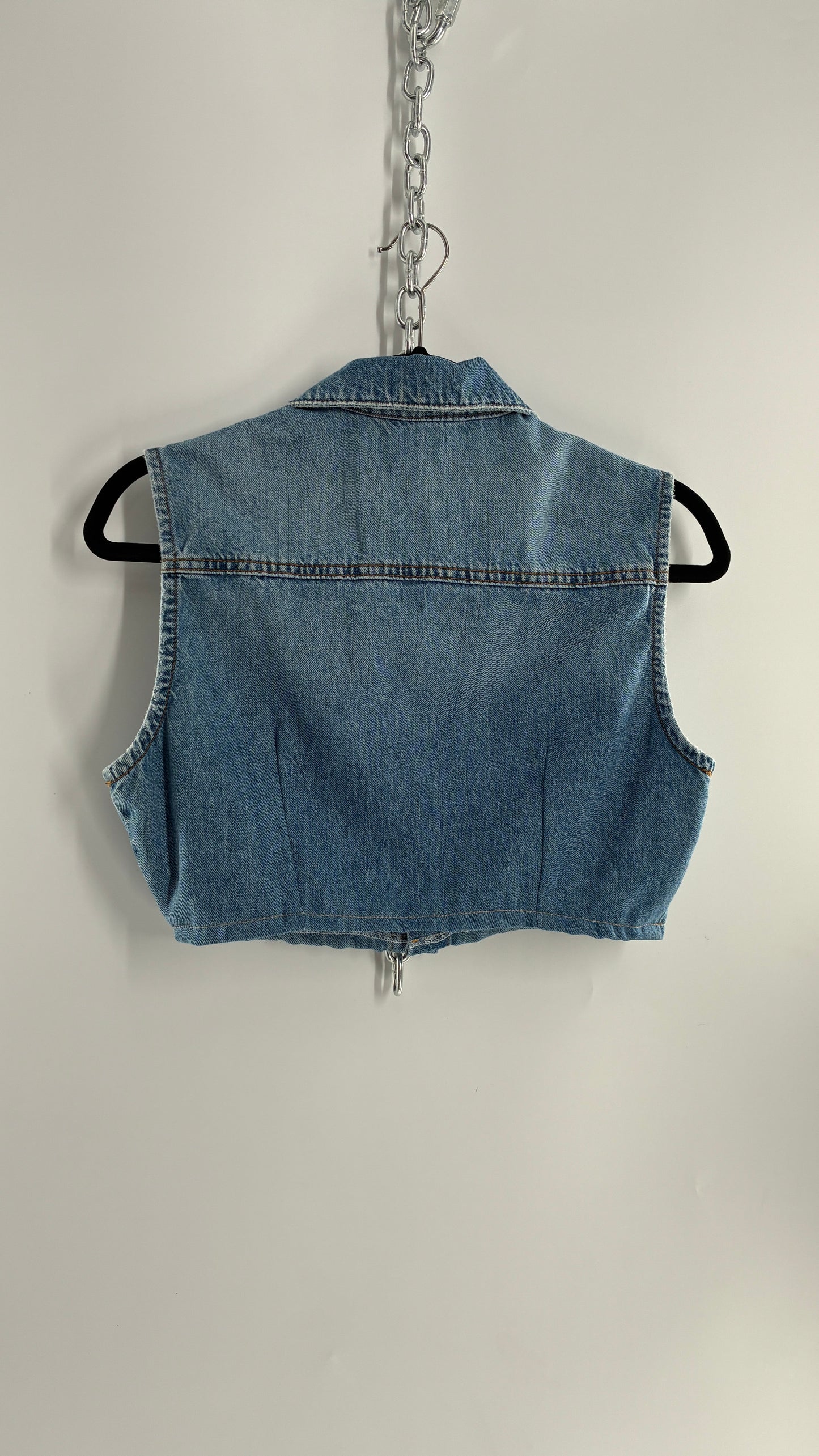 ZARA Cropped Denim Vest Top  (Small)