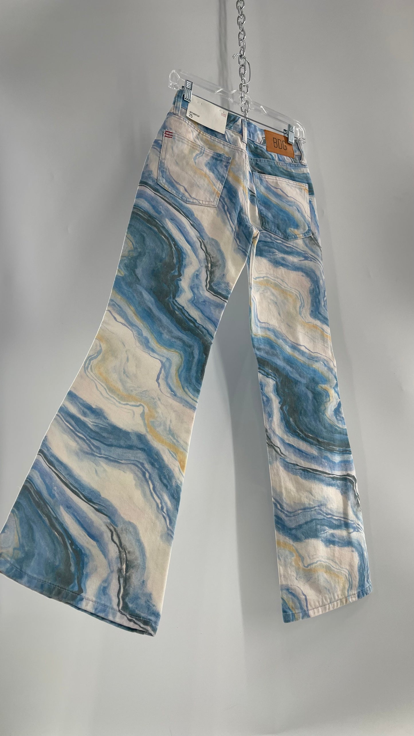 BDG Geode Graphic Blue Kickflares with Tags Attached (25)