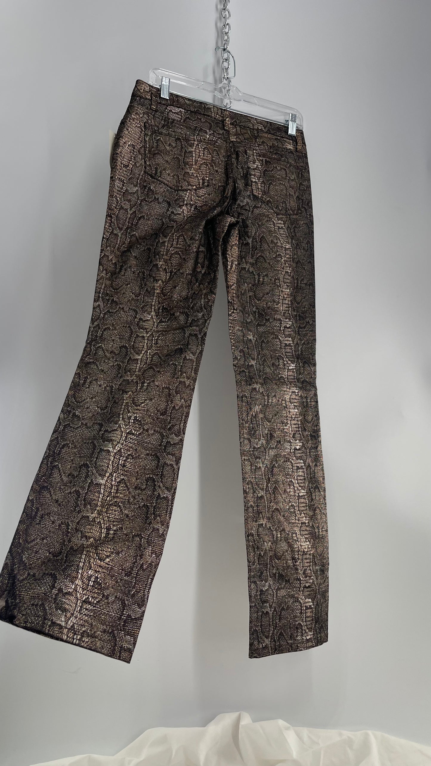 Deadstock Vintage Jones New York Metallic Python Jeans (6)