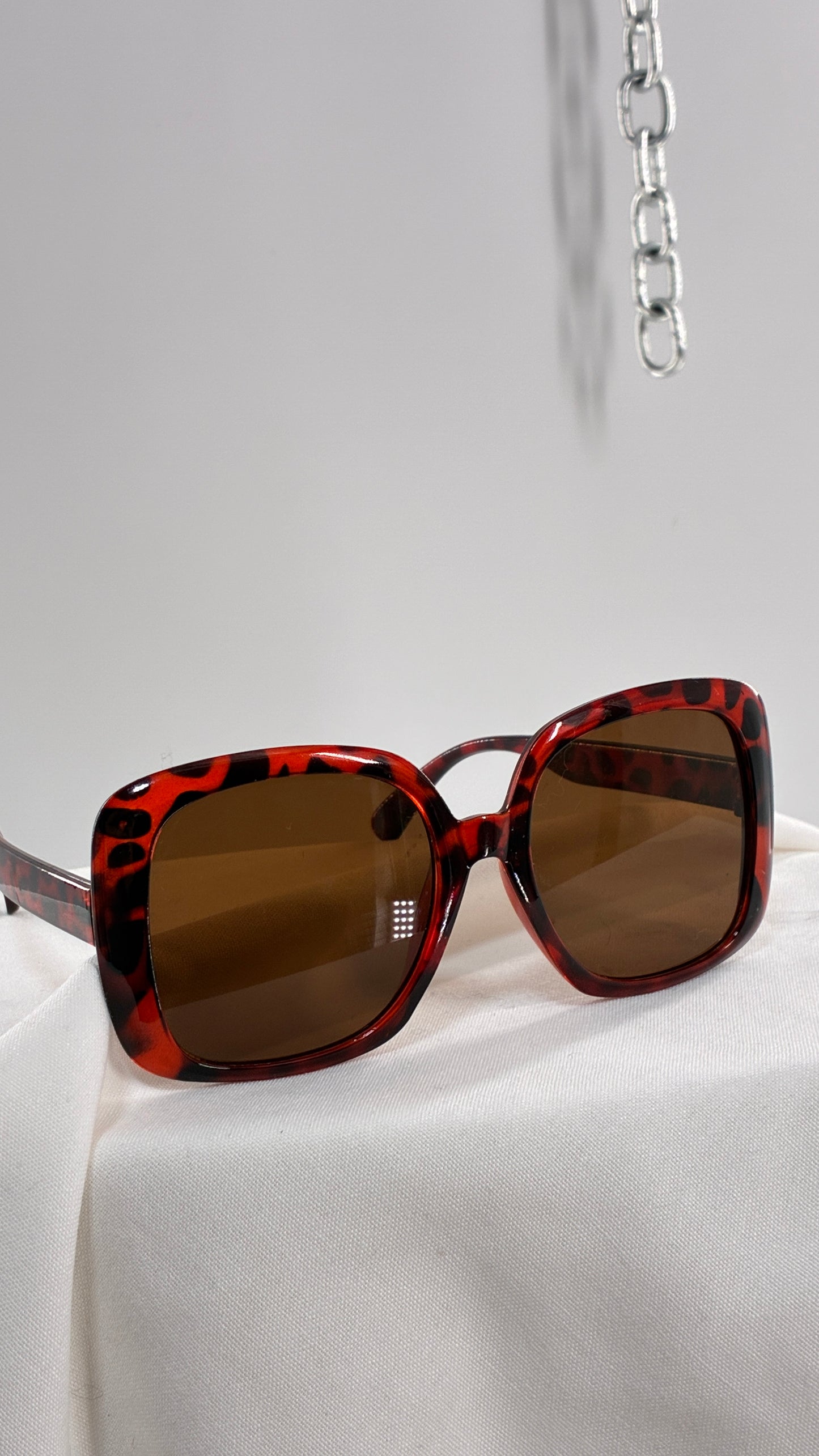 Vintage Oversized Turtle Shell Sunglasses