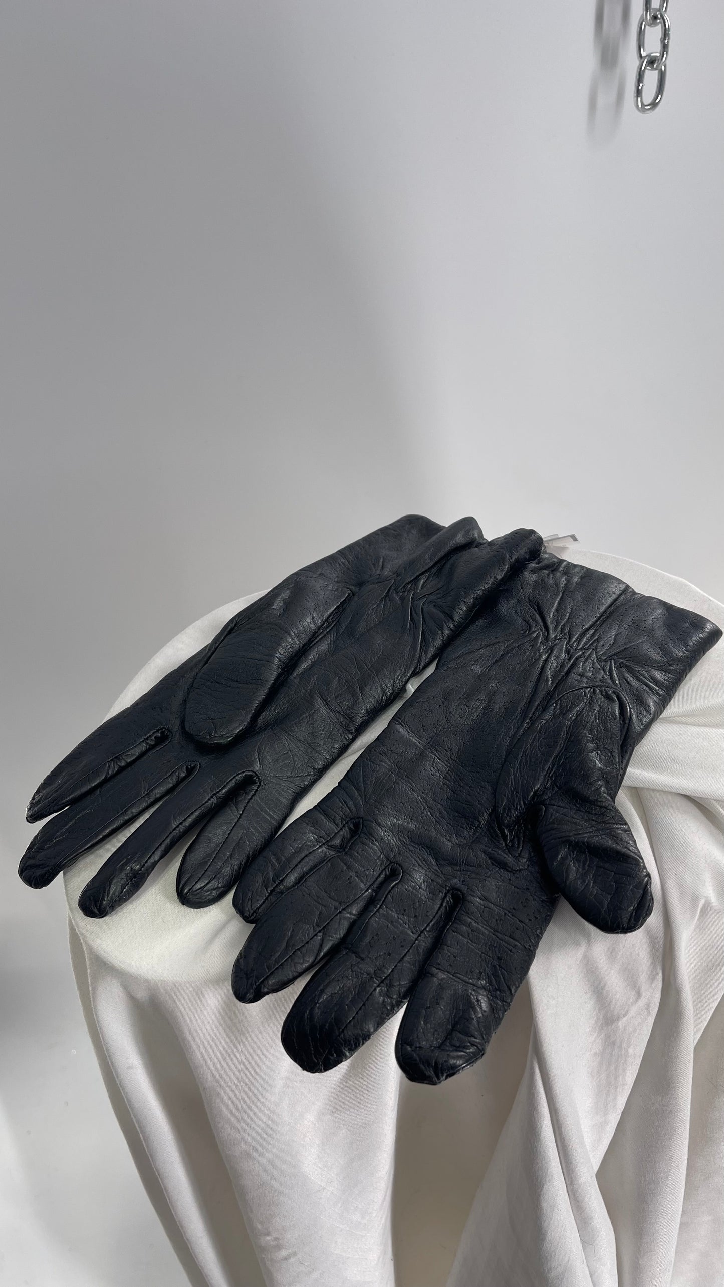 Vintage Black Leather Gloves