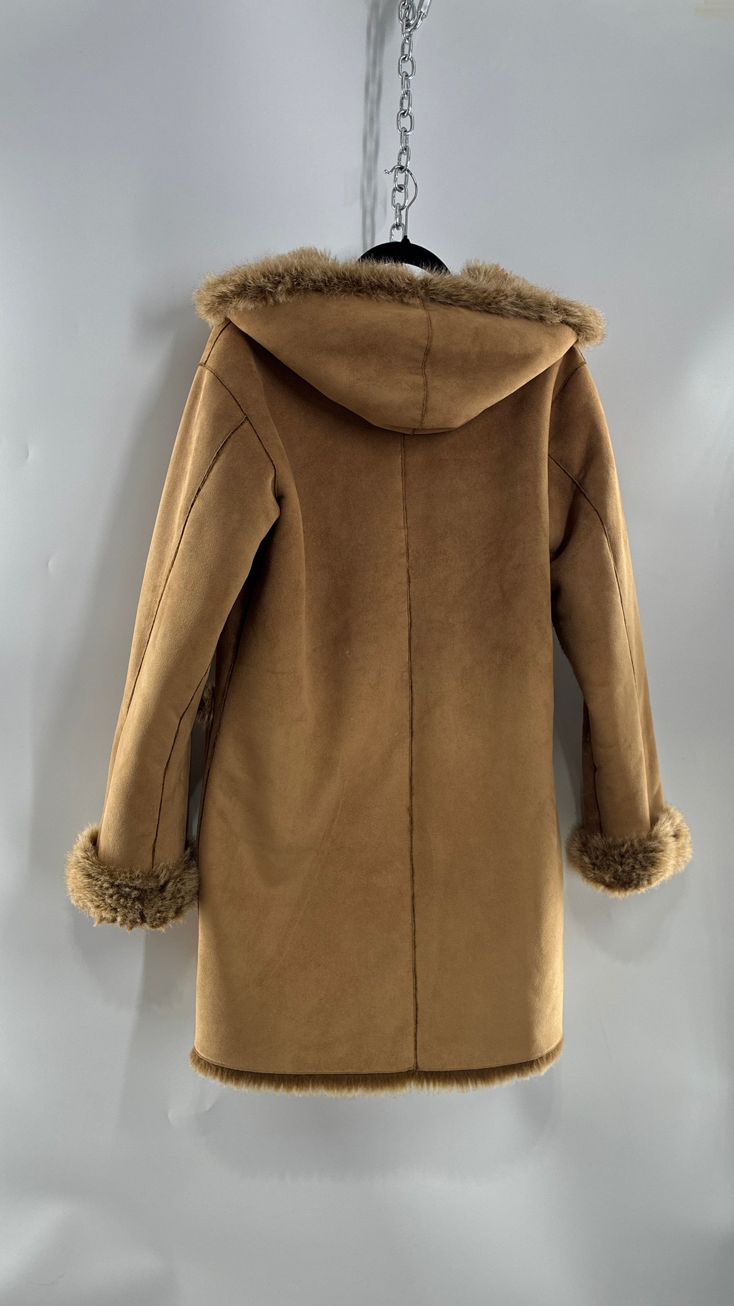 Vintage JONES NEW YORK Reversible Fur and Vegan Suede Coat (Small)
