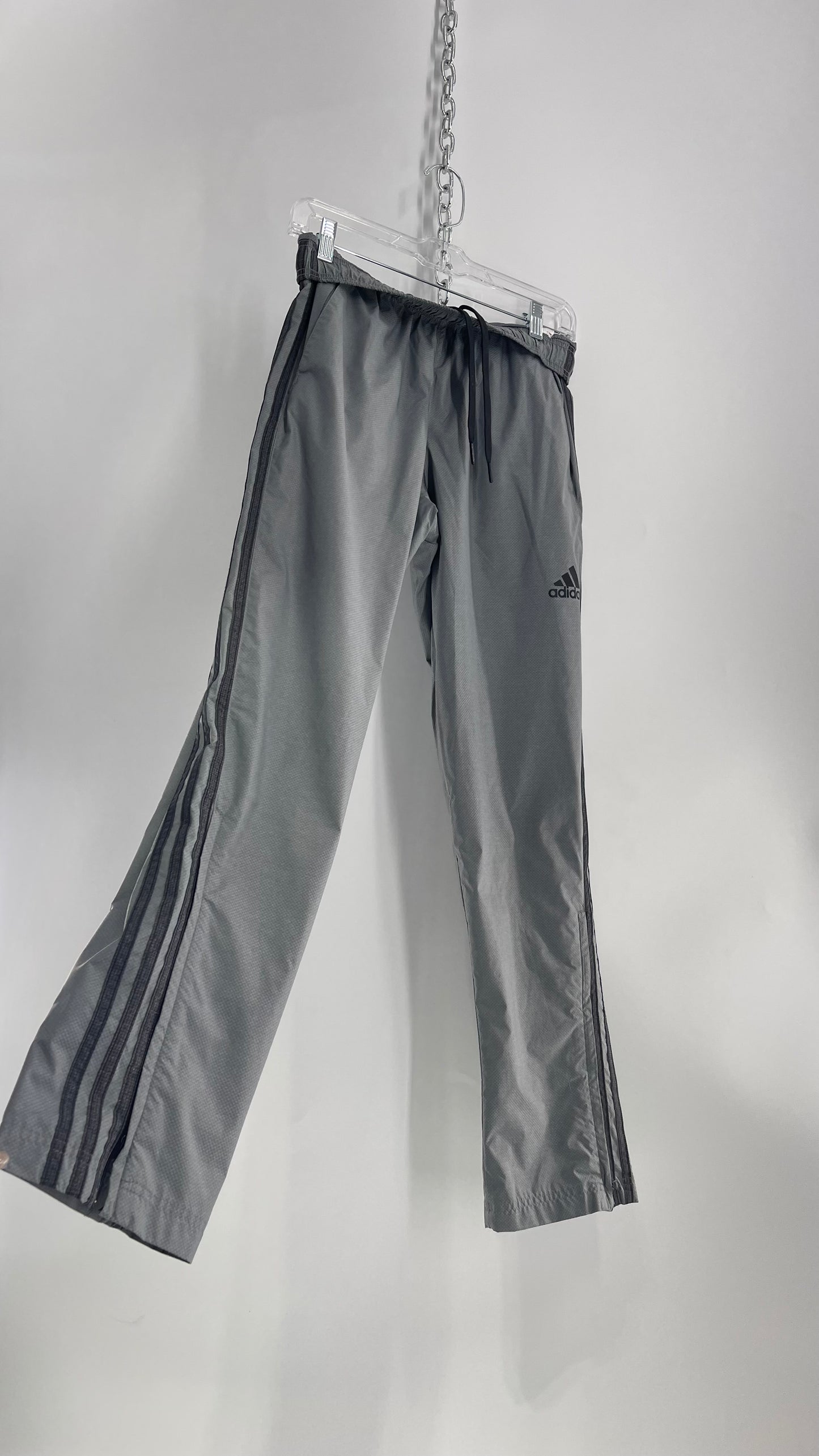 Gray Adidas Zip Ankle Track Pants (XS)