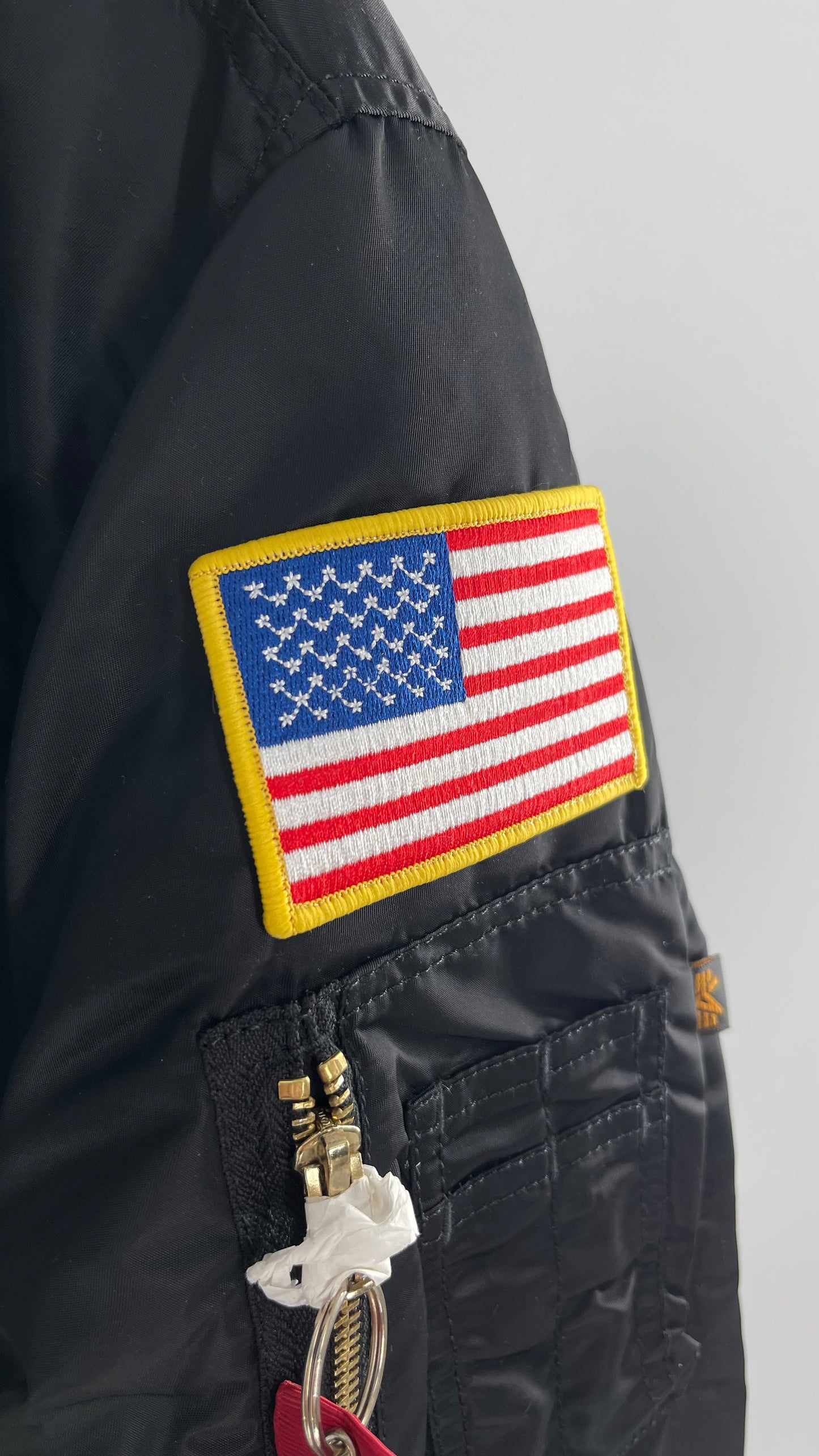 NASA Black Bomber Jacket with Tons of Patches Never Worn with Tags (XXL)