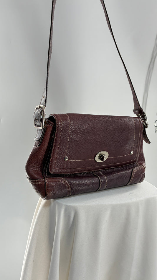 Vintage COACH Hamilton Purple Burgundy Leather Crossbody