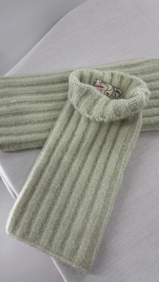 Free People Mint Green Ribbed Knit Arm Warmers with Thumb Hole