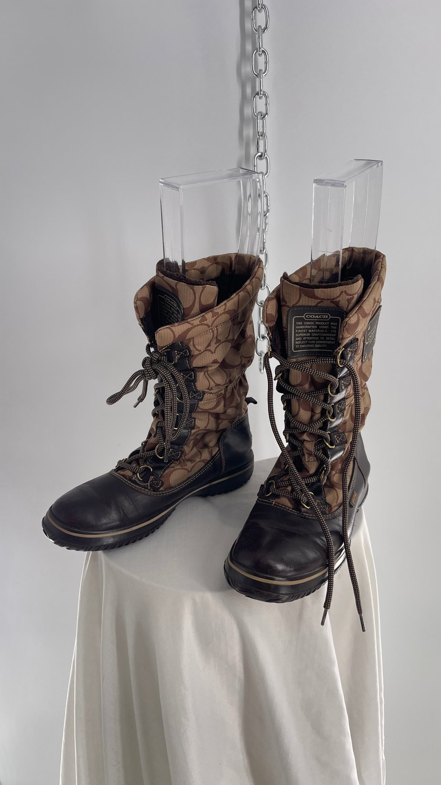 Vintage Coach Shaine Quilted Winter Monogram Boot (7)