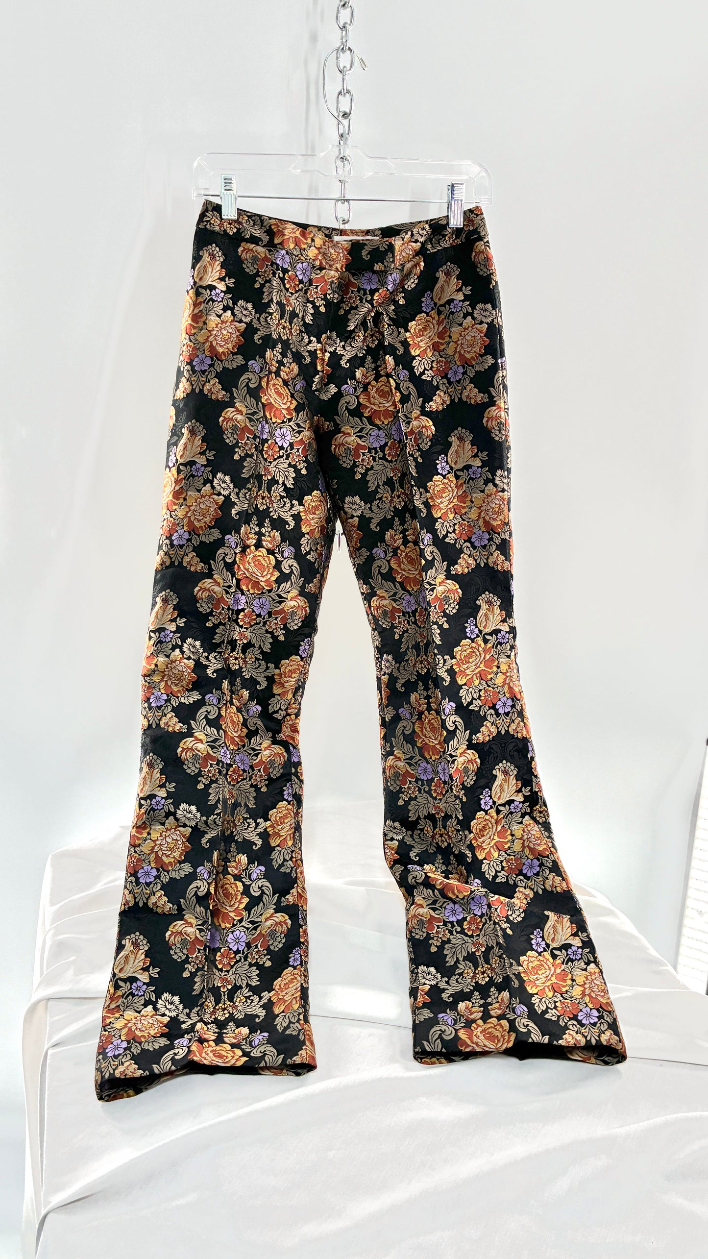 Vintage DOLCE & GABANNA Silk Black Brocade Trouser (42)