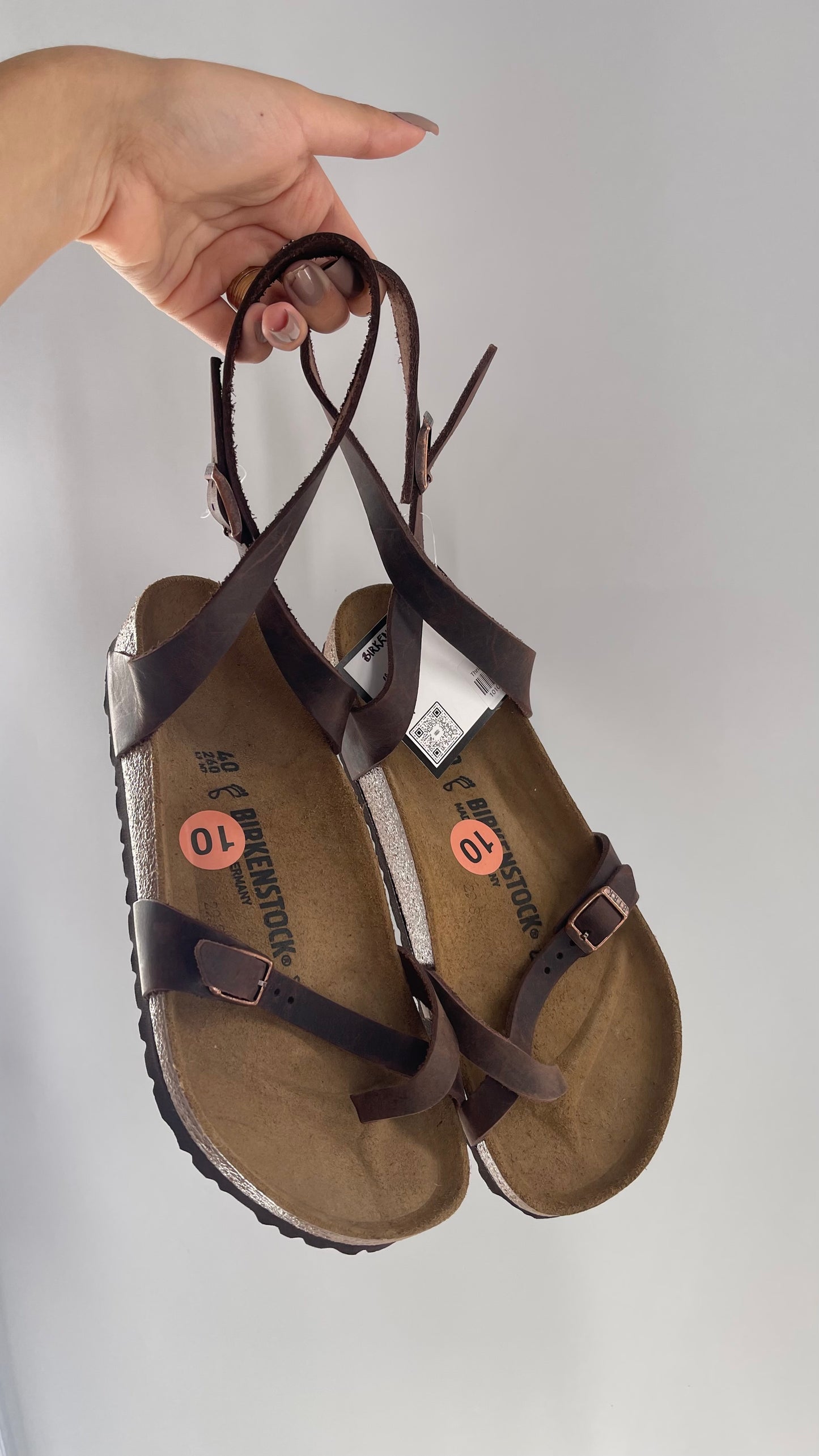 BIRKENSTOCK YARA Leather Strappy Sandal with Tags Attached (40)