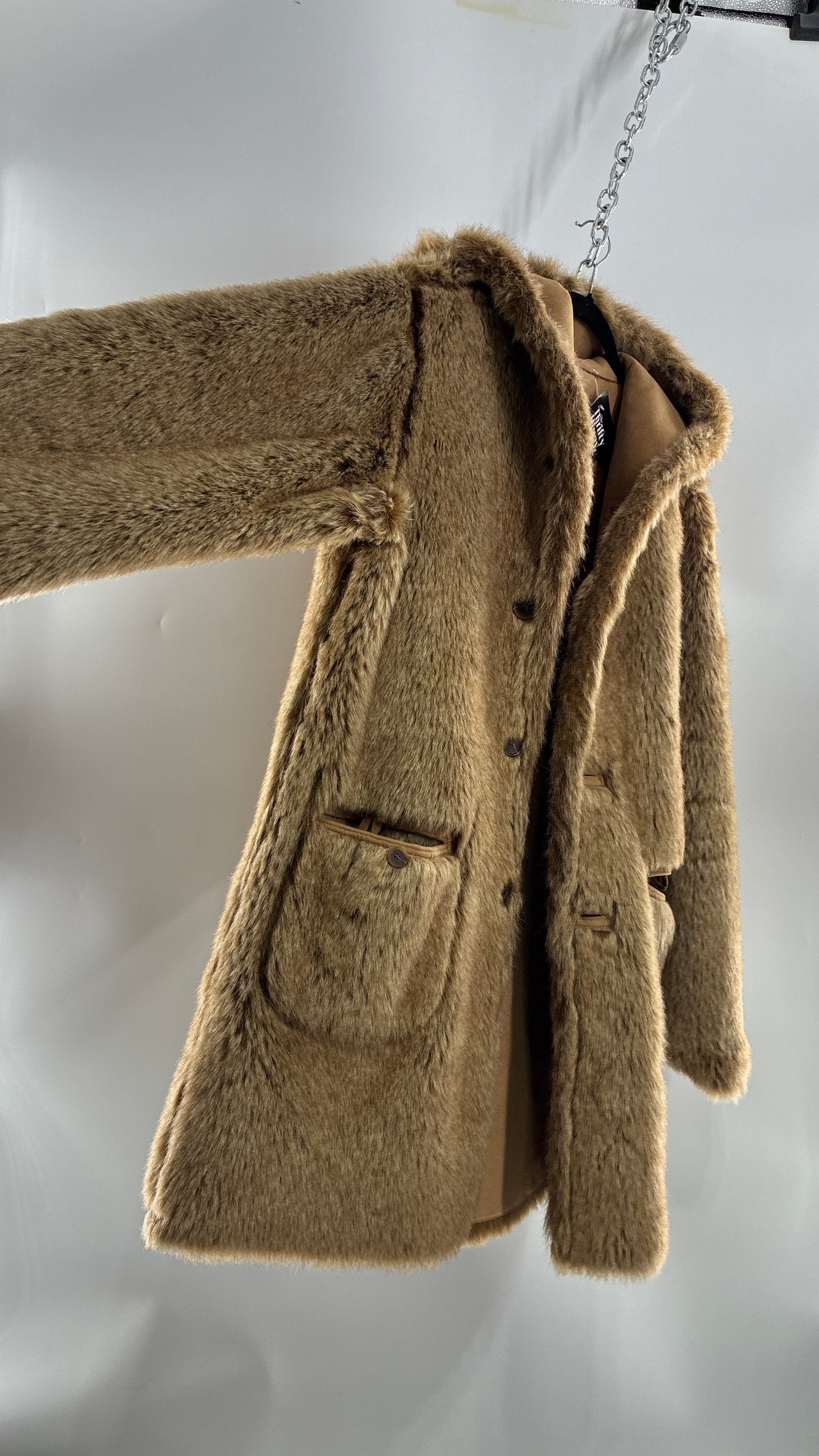 Vintage JONES NEW YORK Reversible Fur and Vegan Suede Coat (Small)