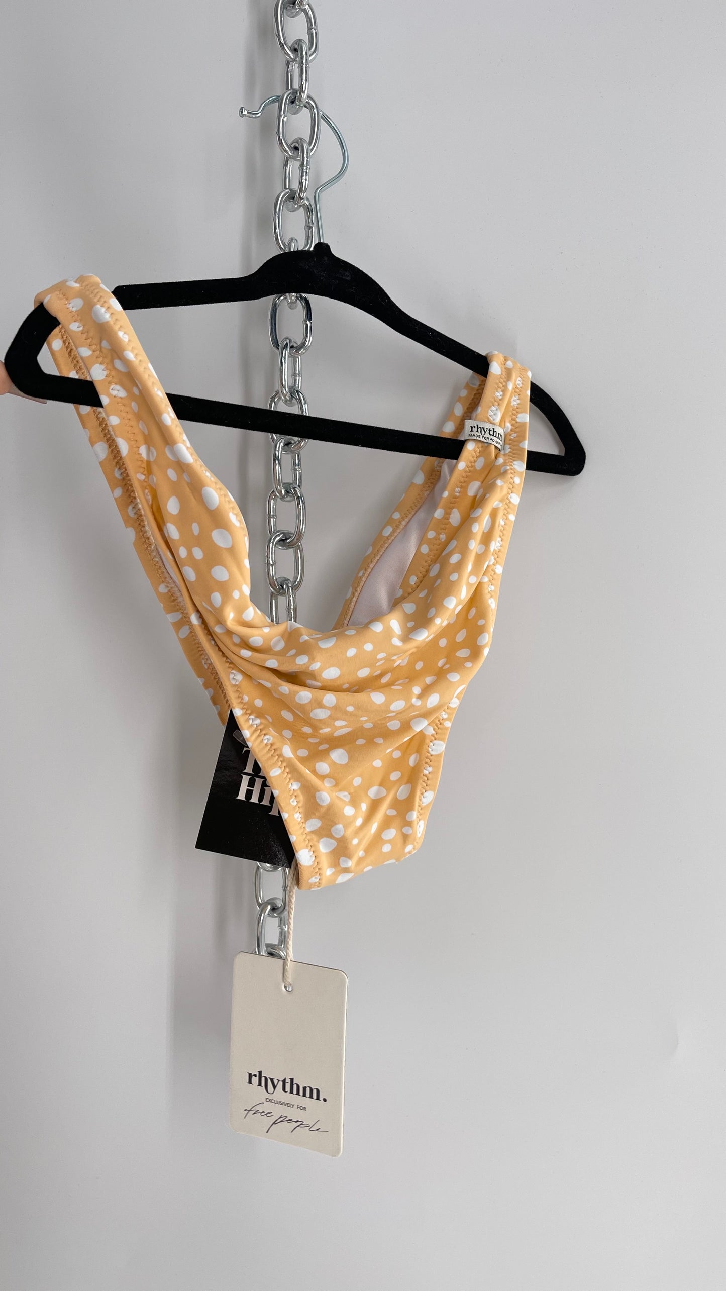 Rhythm Orange Creamsicle Polka Dot Swim Bottoms with Tags Attached NWT (Medium)
