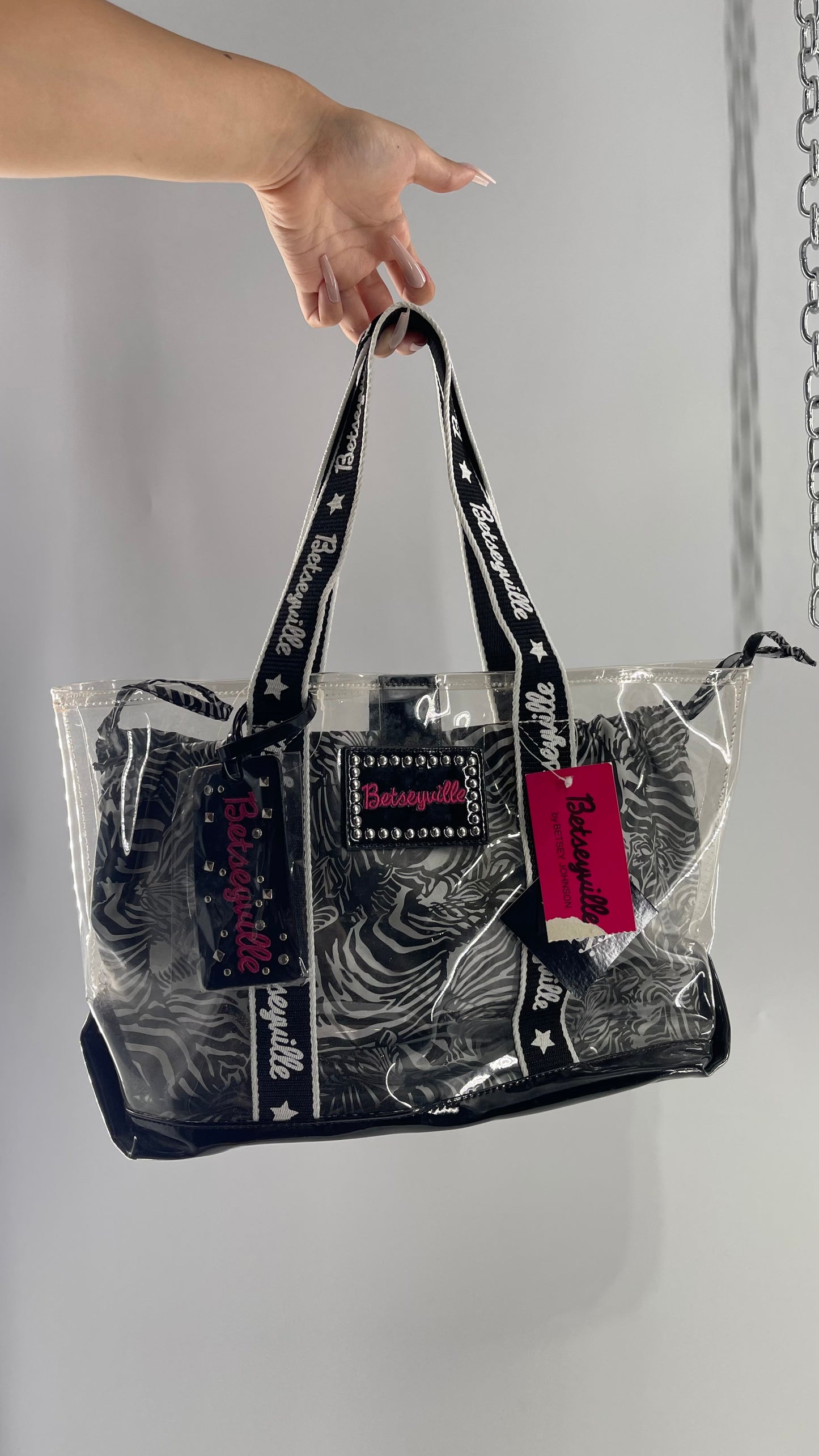 Vintage Betsyville Zebra Bag with Studded Detailing