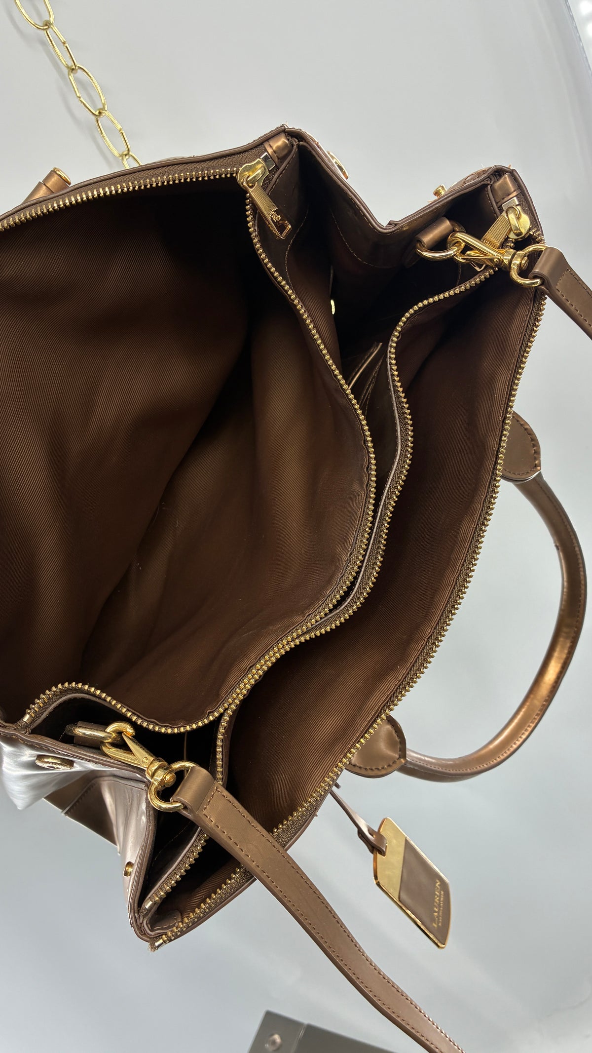 Vintage RALPH LAUREN Bronze Convertible Bag