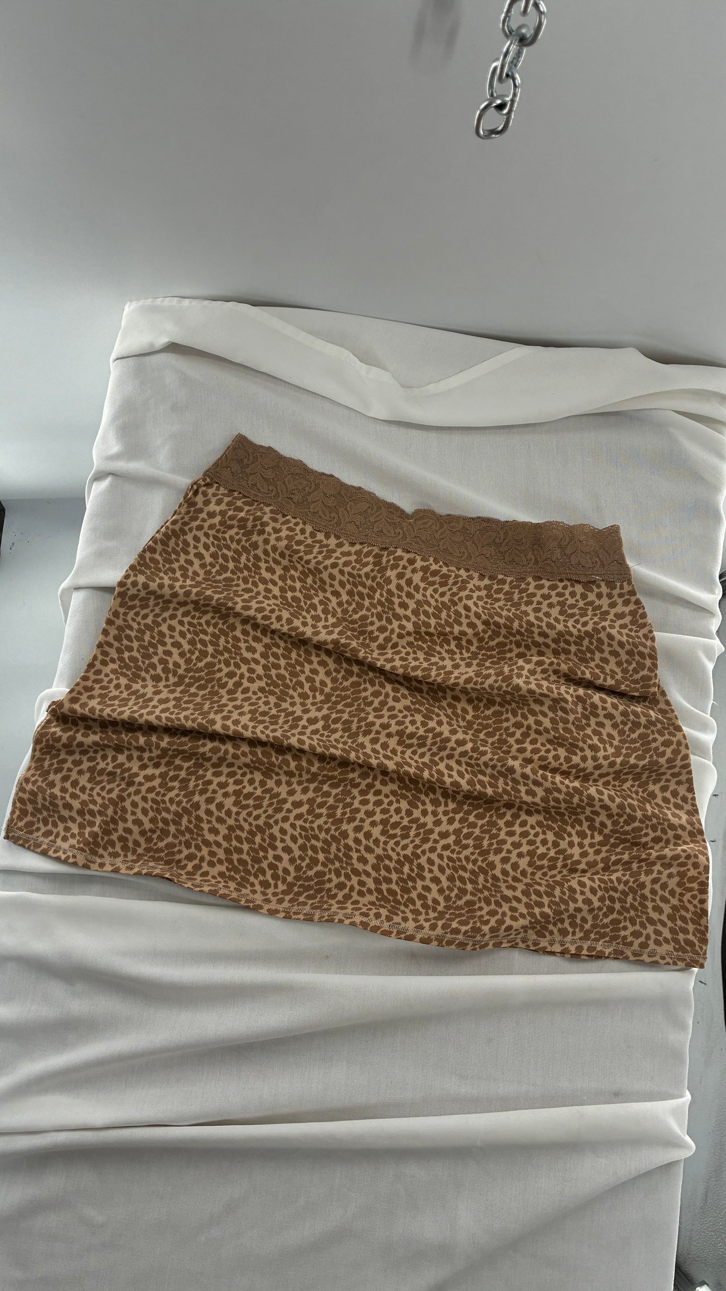 Deadstock Vintage VANITY FAIR Leopard Micro Mini Skirt with Side Slit (Large)