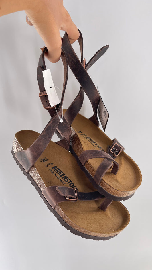 BIRKENSTOCK YARA Leather Strappy Sandal with Tags Attached (36)