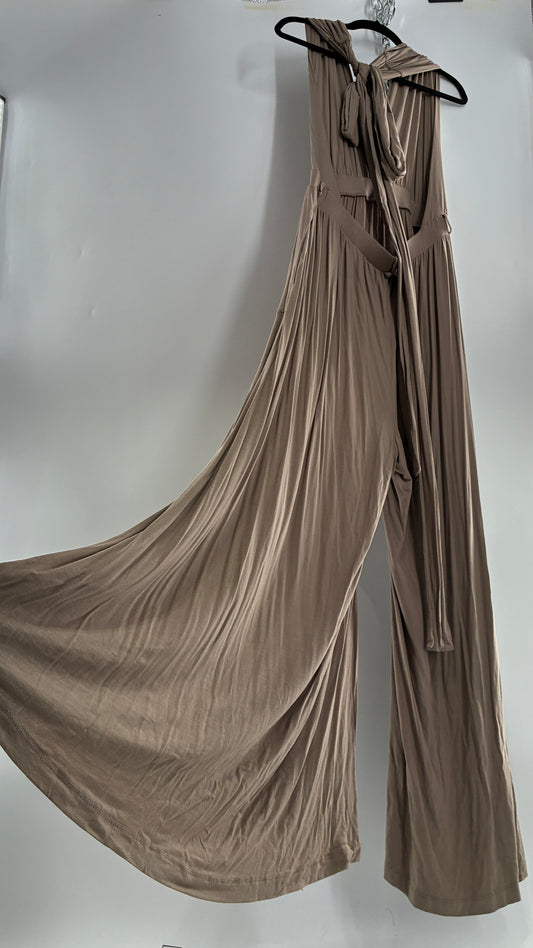 Free People Clay Halter Open Back, Wide Leg Jumpsuit with Tags Attached (XL)