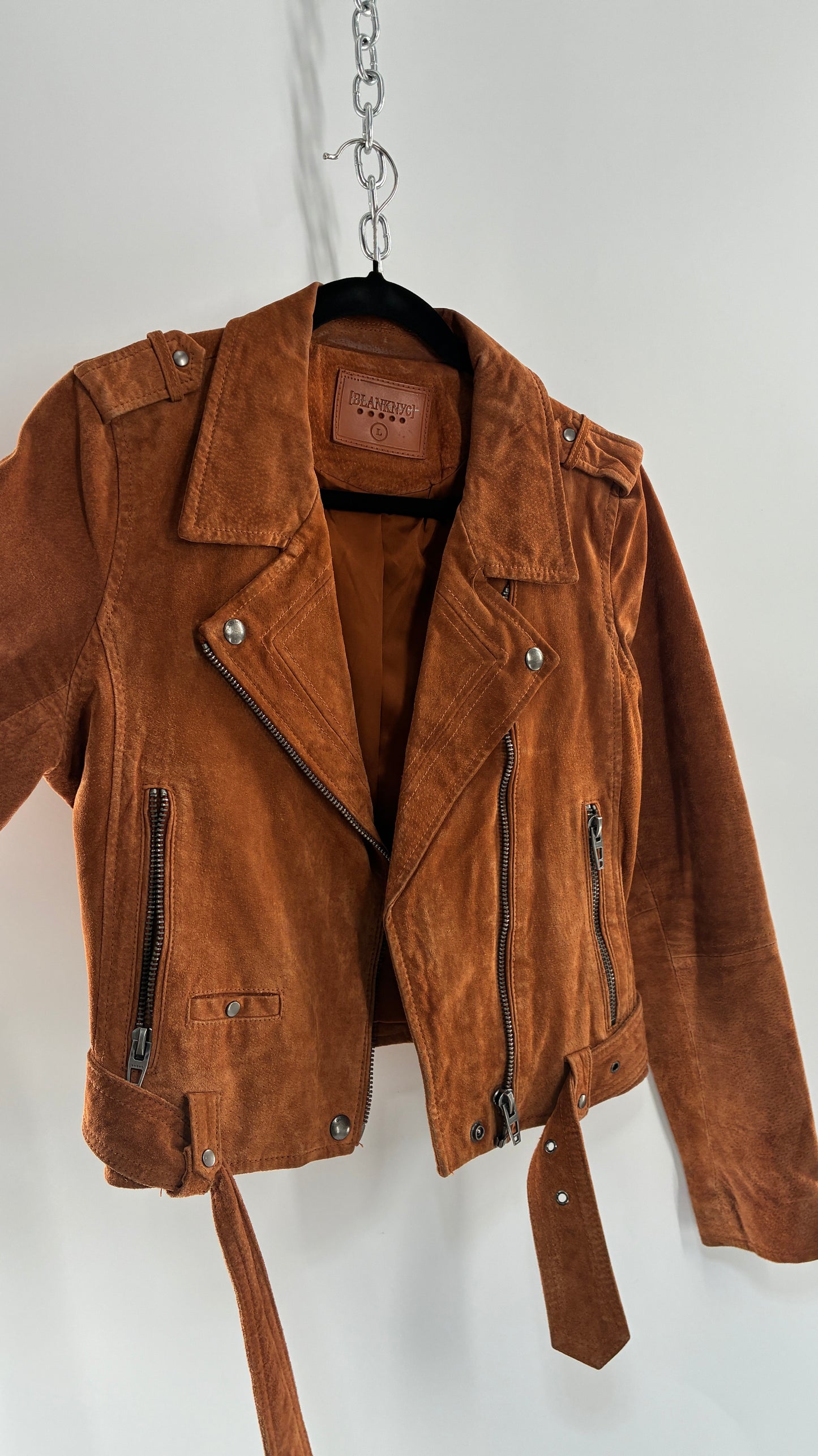 Vintage BLANK NYC Suede Leather Motorcycle Jacket (Large)