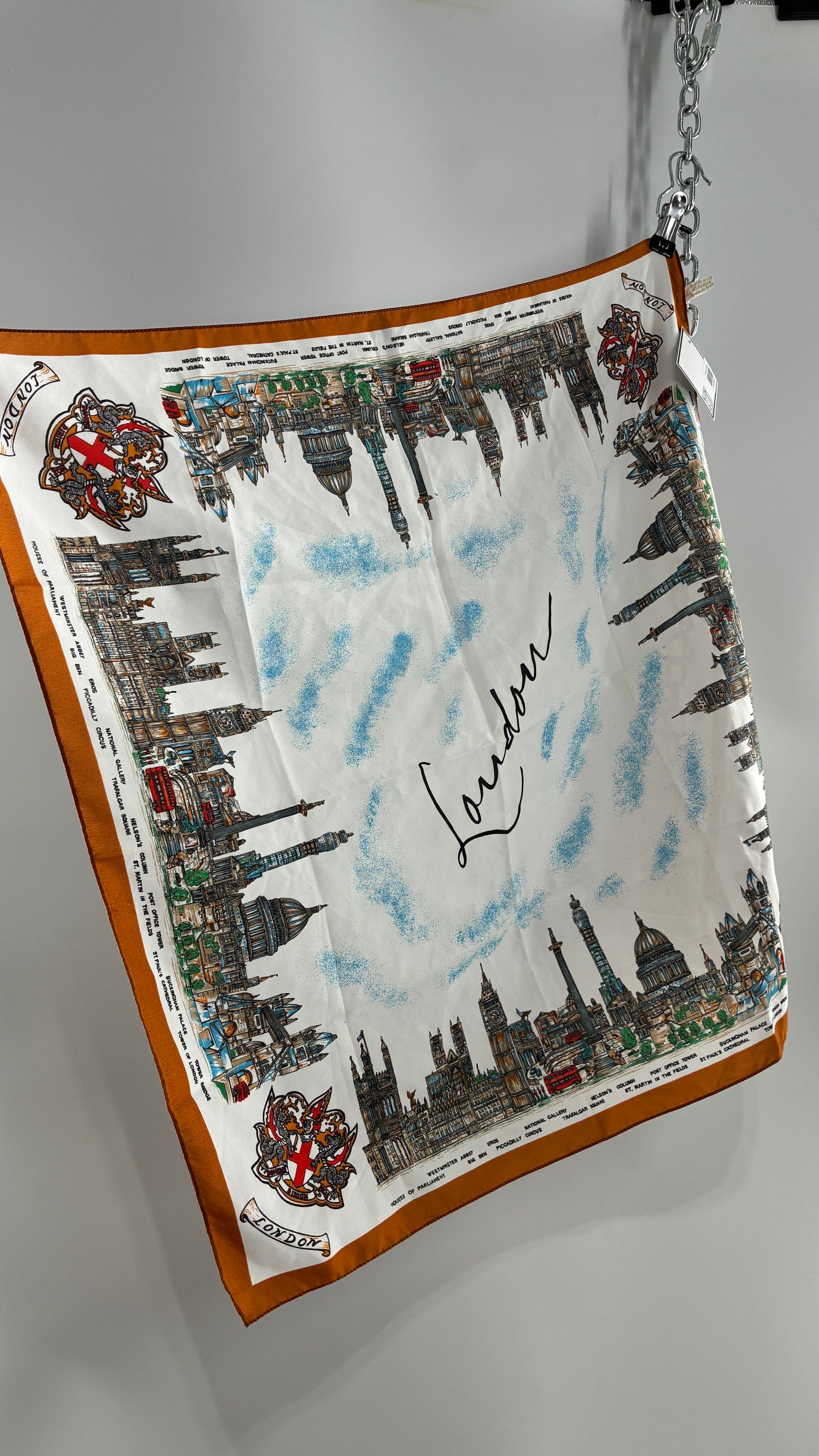 Vintage LONDON Skyline Scarf Made in Italy
