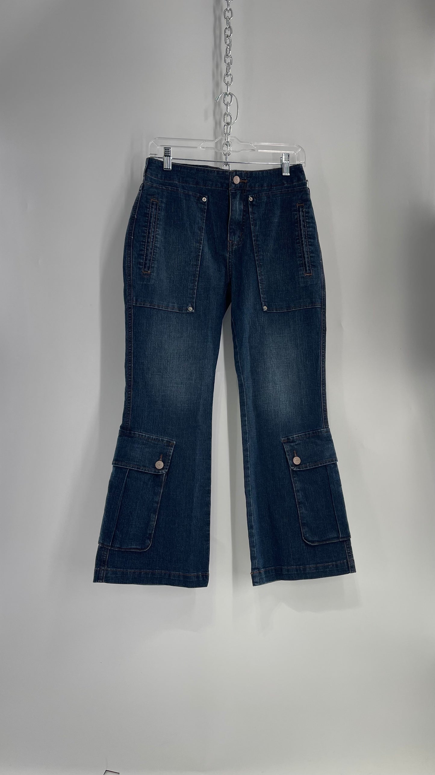 BDG Urban Outfitters Medium Wash Denim/Jeans with Pockets and Lace Up Back Detail (27)