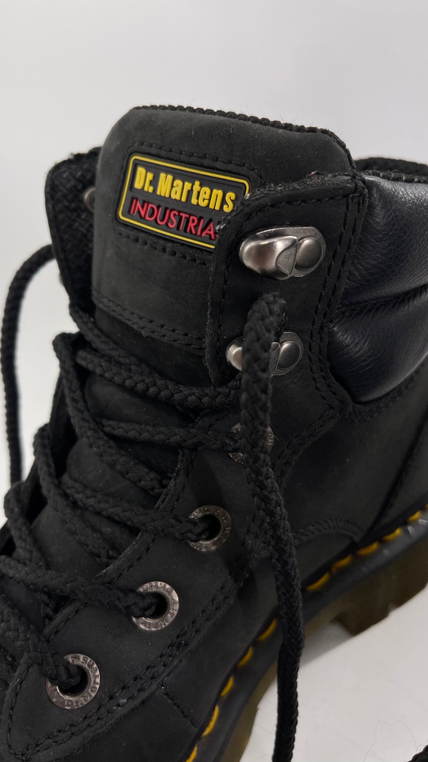 Vintage Doc Martens Industrial Black Combat Boots (6)