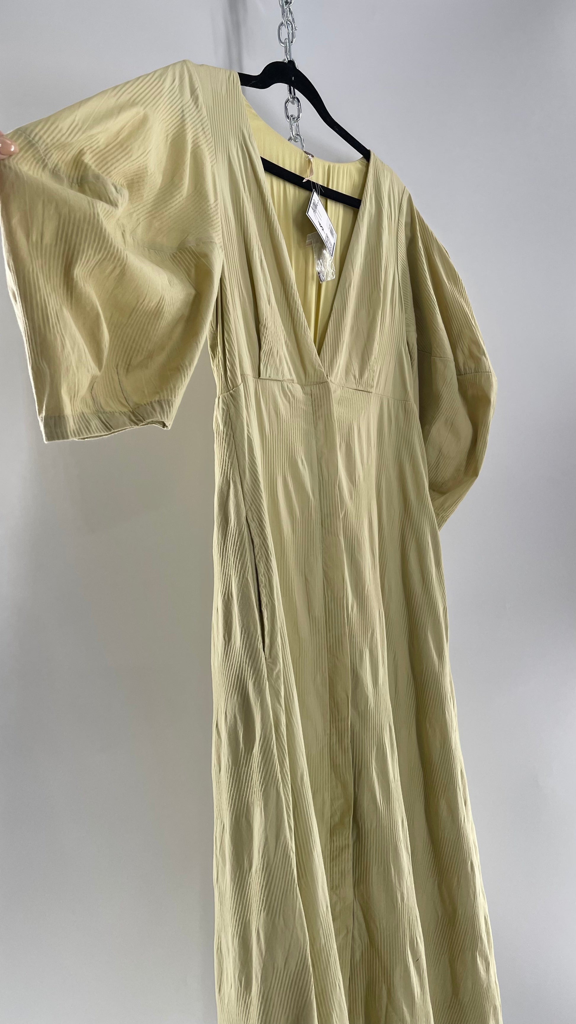 Free People Sage Green Textured Hidden Wooden Button Front Maxi with B The Thrifty Hippy Free People Sage Green Textured Hidden Wooden Button Front Maxi with B The Thrifty Hippy
