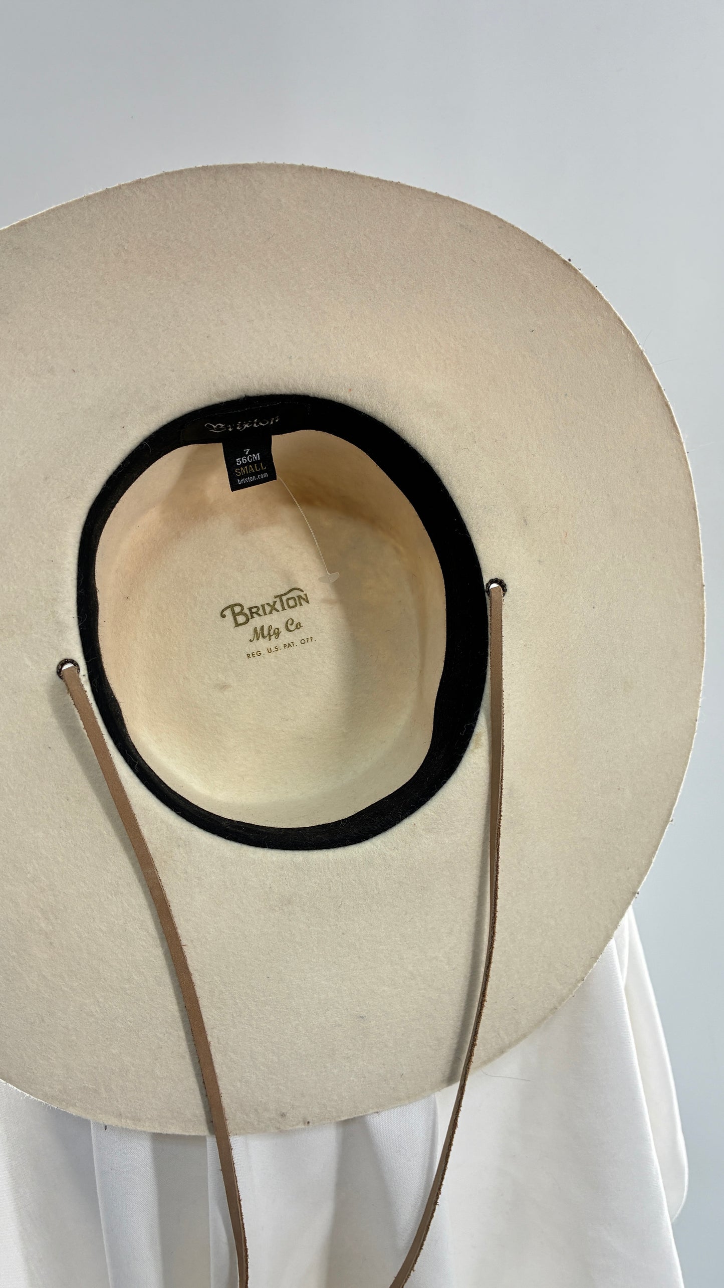 Vintage BRIXTON Off White Wide Brim Hat