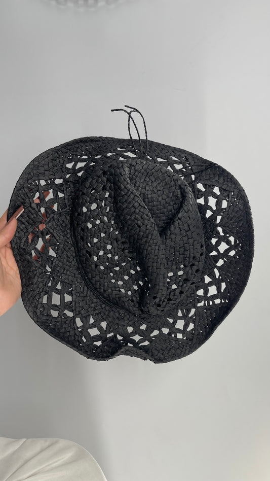 Black Country Cowboy Shapeless Straw Hat