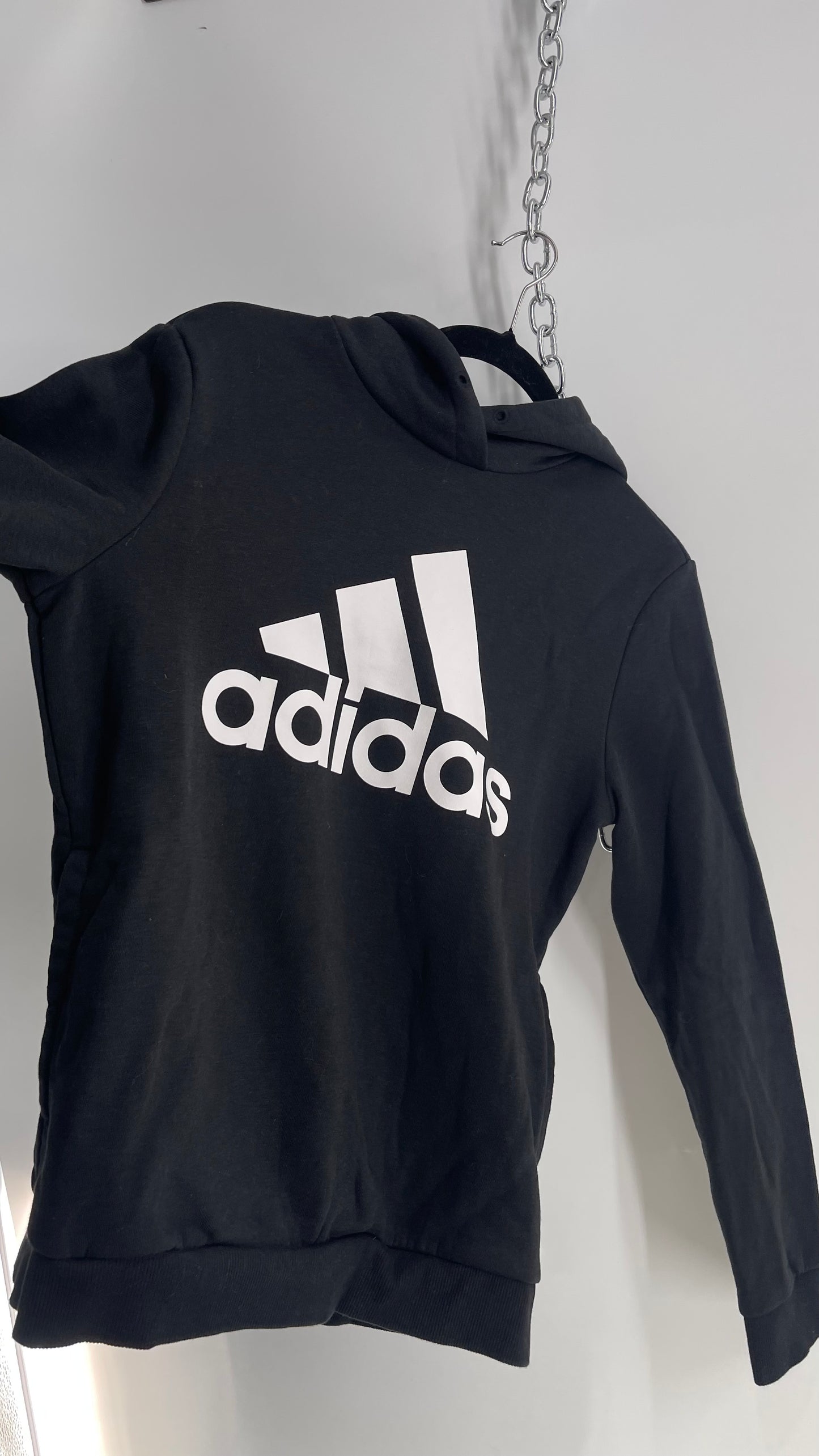 ADIDAS Black Logo Hoodie (Small)