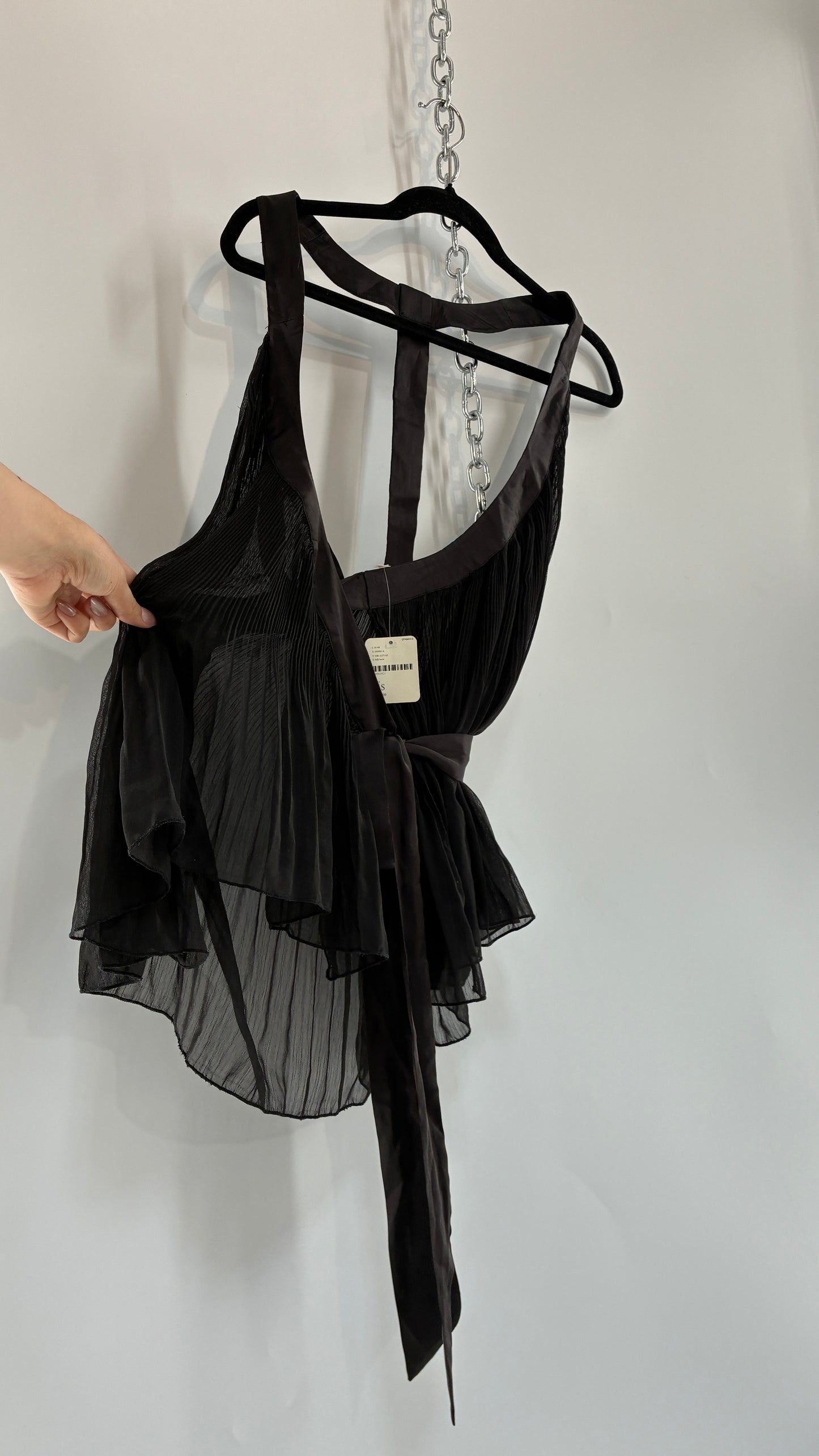 Intimately Free People Black Fluted Wrap Around Top (XS)
