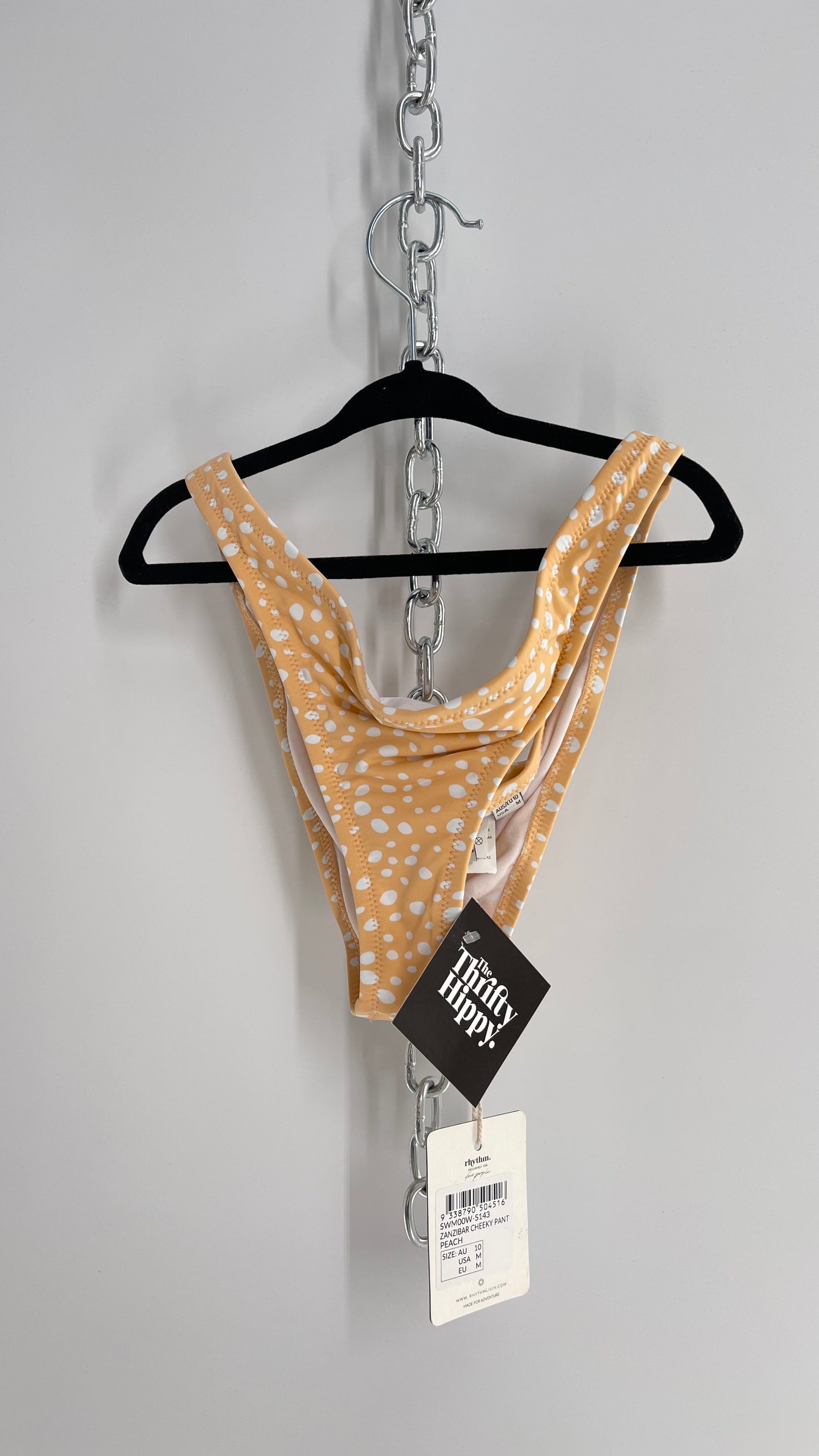 Rhythm Orange Creamsicle Polka Dot Swim Bottoms with Tags Attached NWT (Medium)
