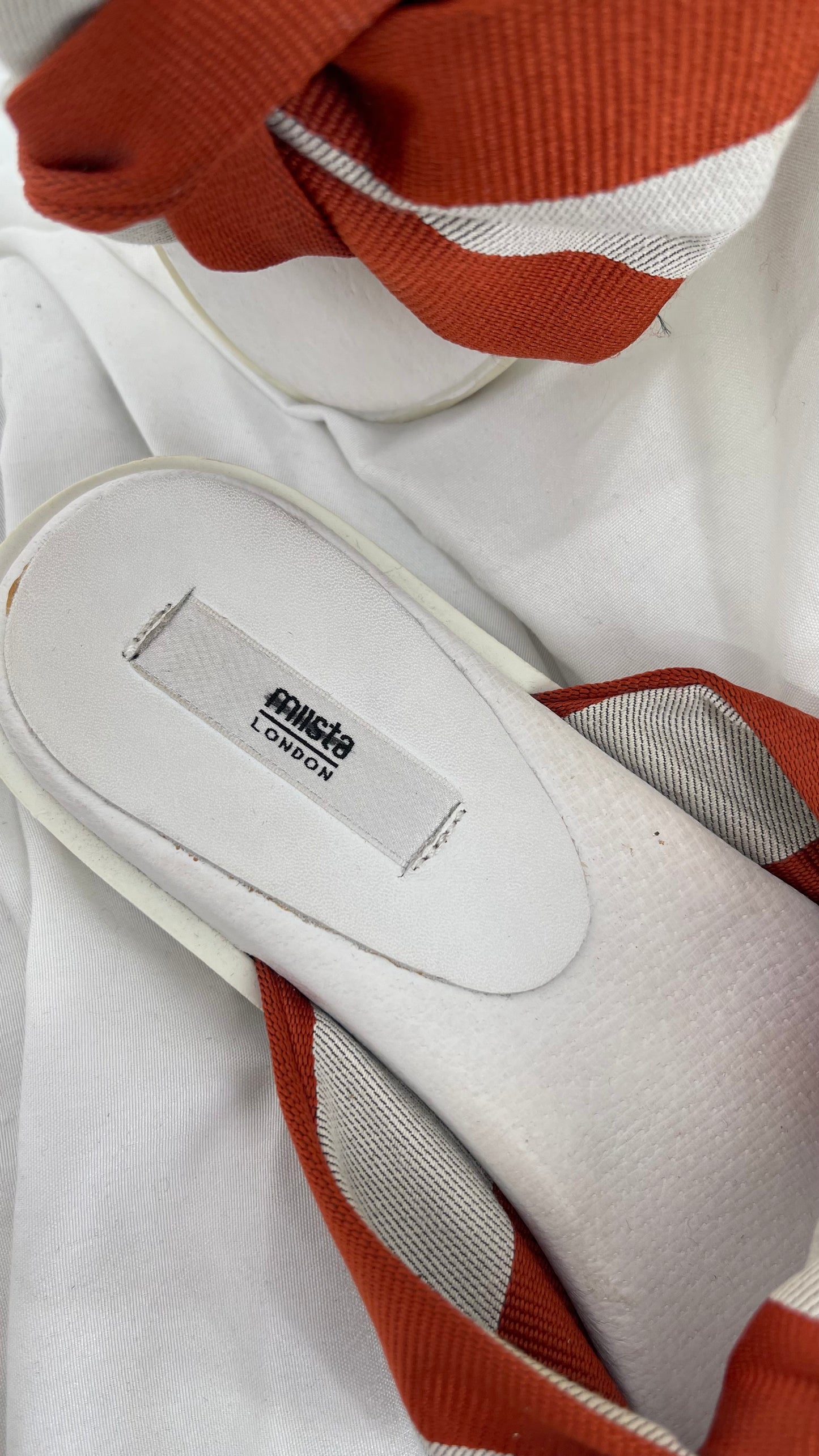 mIIsta made in Spain Slides with Burnt Orange And Beige Strap (36)