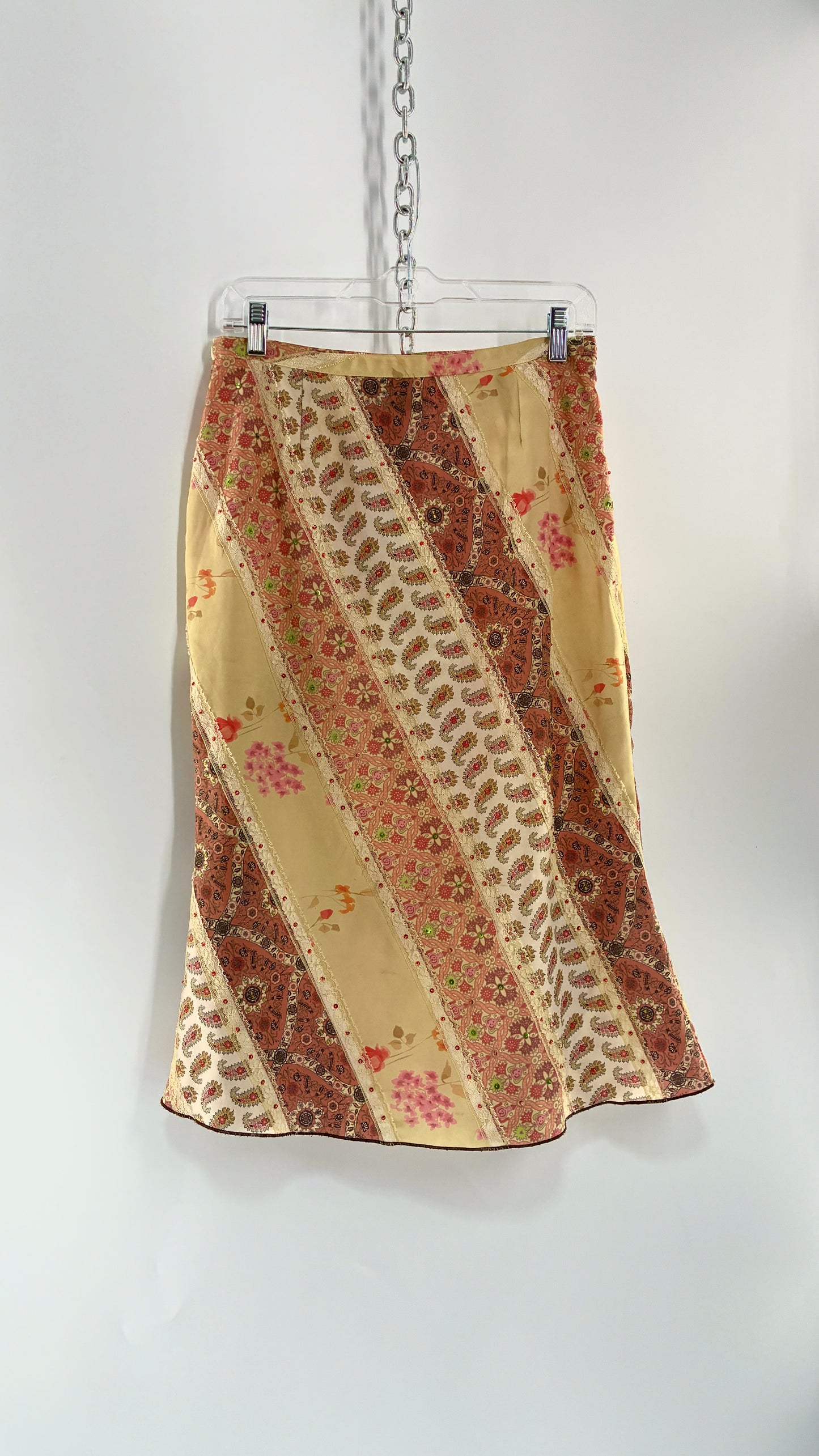 Vintage JANE DOE Paneled Skirt with Embroidered Sequin Details (Large)