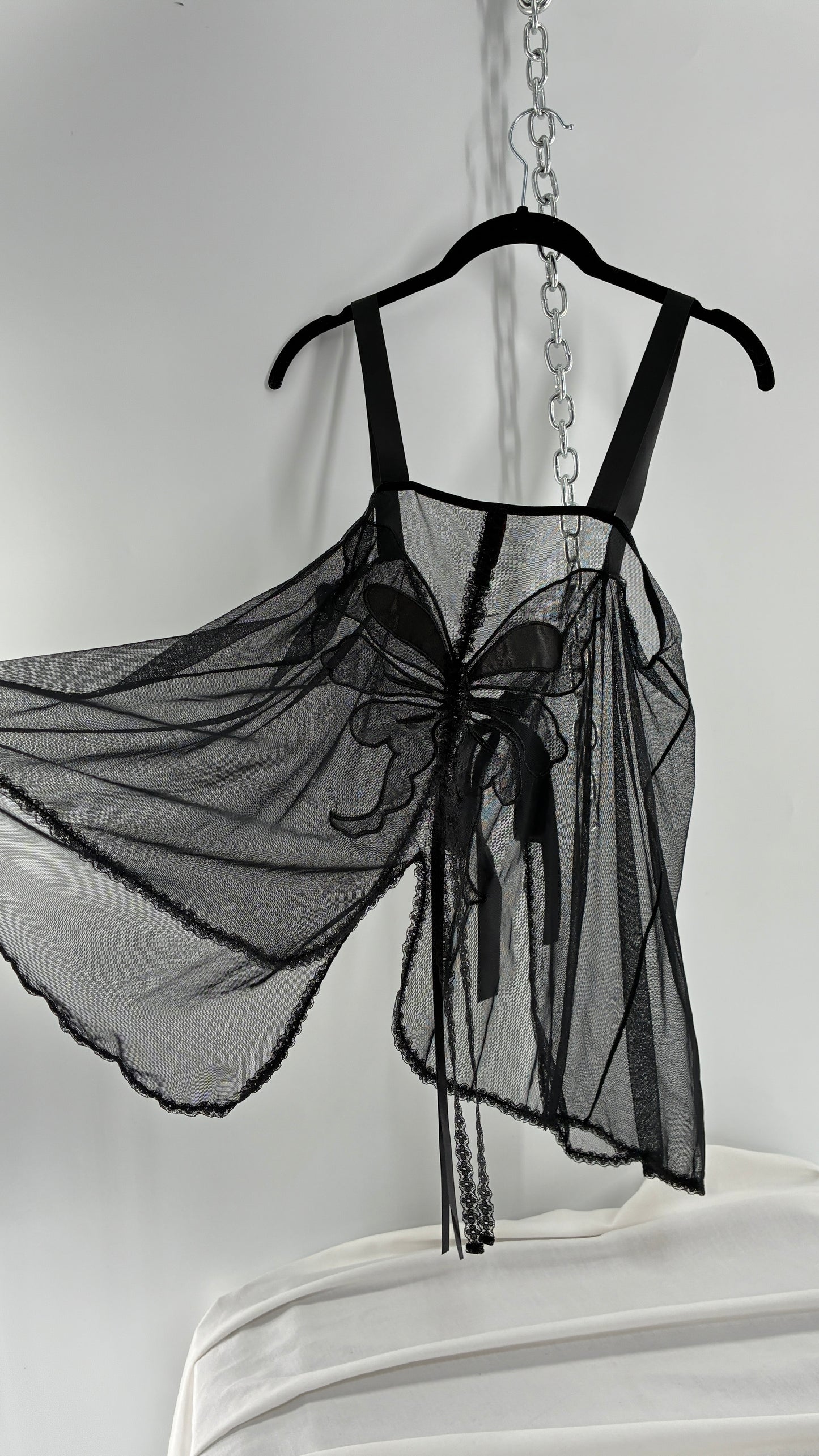 Victoria’s Secret Sexy Little Things Black Sheer Butterfly babydoll (Large)