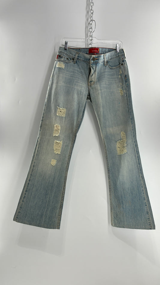 Vintage HOLLISTER Light Wash Distressed Jeans with Rhinestone Details (7)