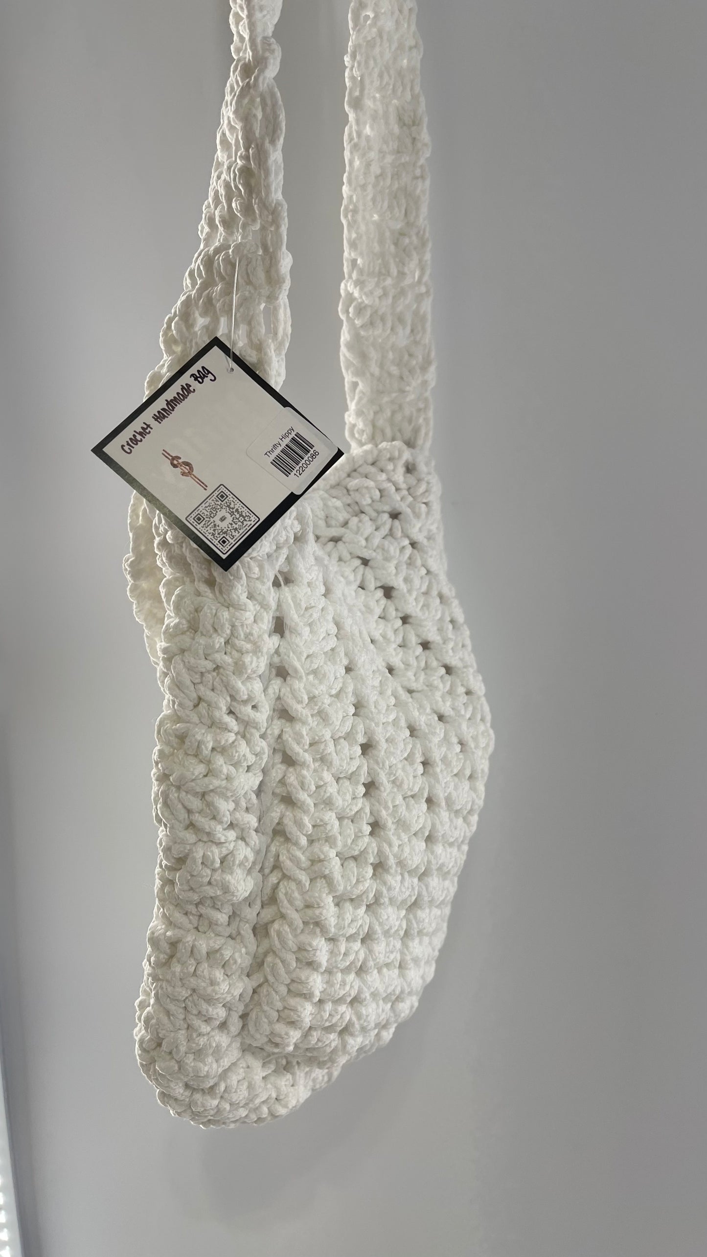 White Handmade Crochet Tote