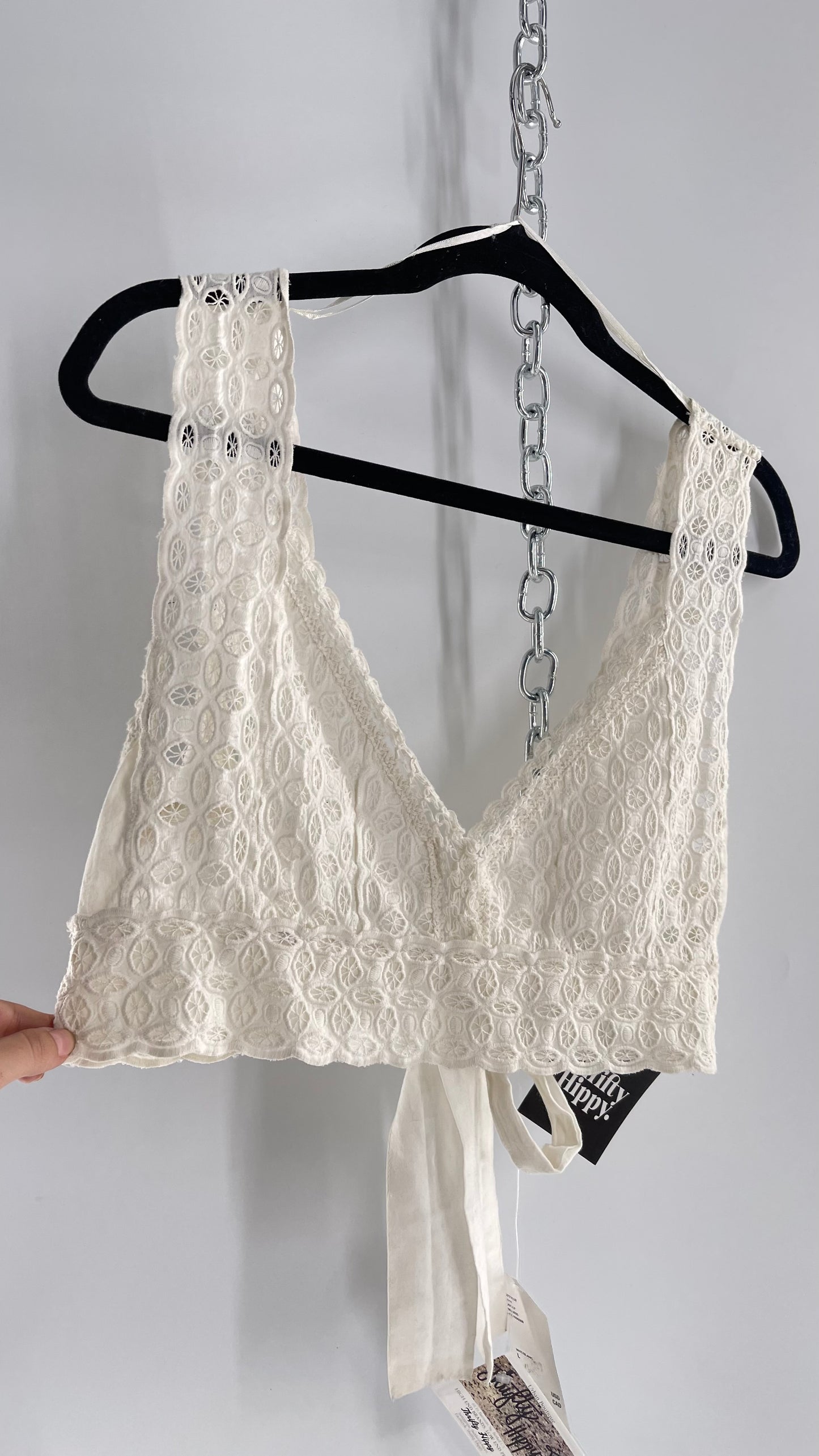 Urban Outfitters White Eyelet Lace Bustier with Tags Attached (Large)