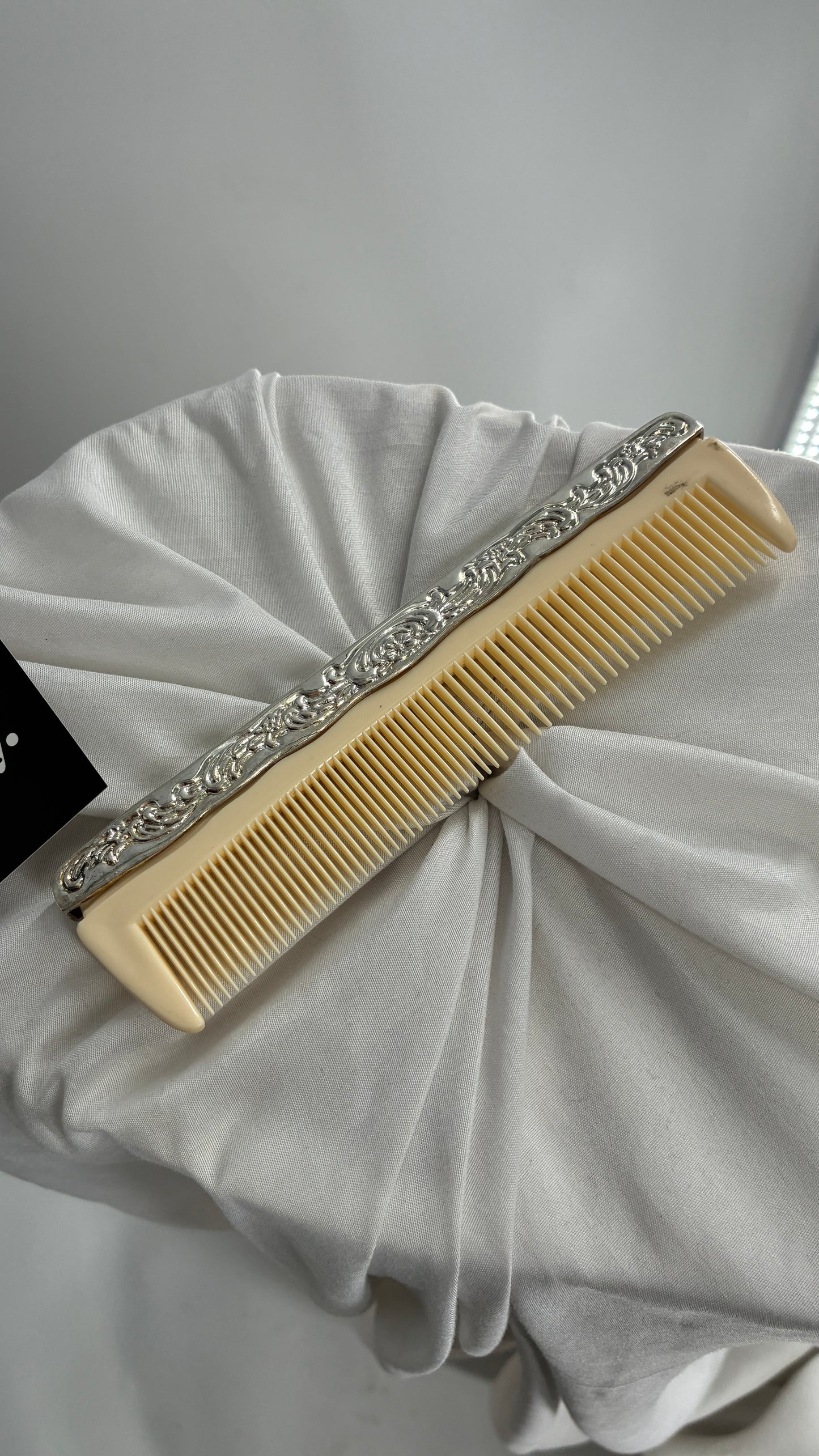 Vintage Metal Embossed Hair Comb