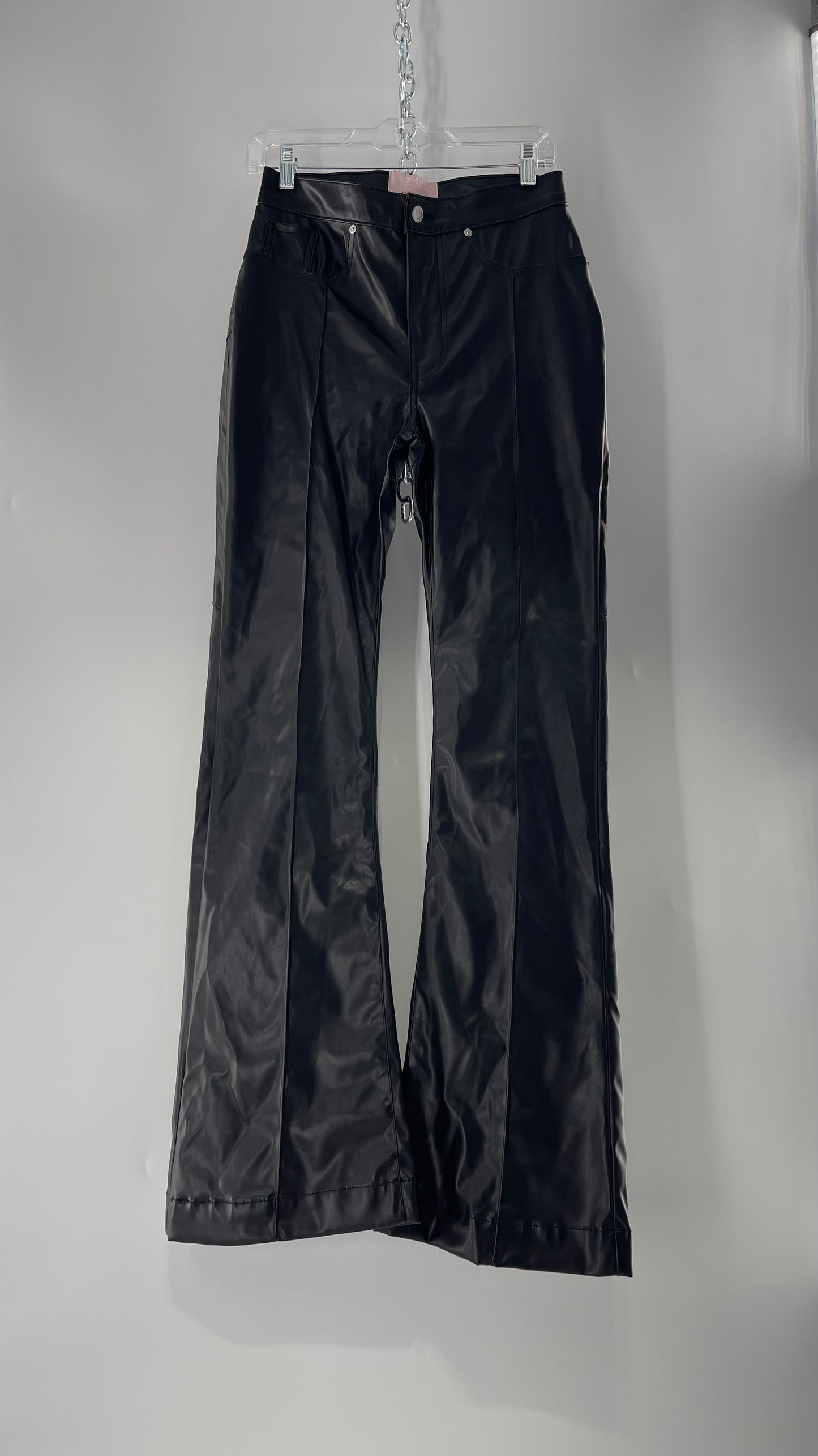 Revice Faux Leather Kick Flares with Star Bum (29)