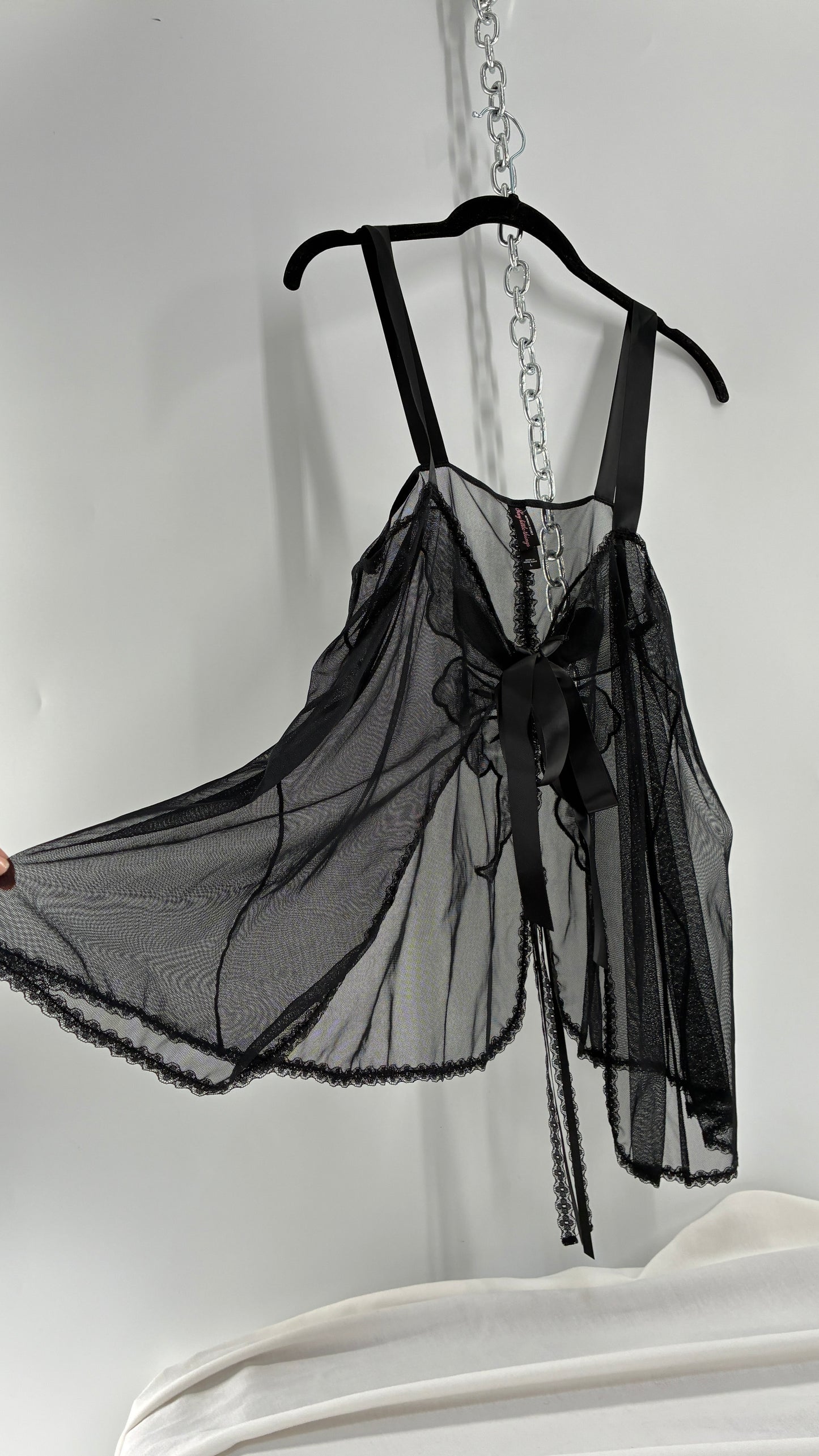 Victoria’s Secret Sexy Little Things Black Sheer Butterfly babydoll (Large)
